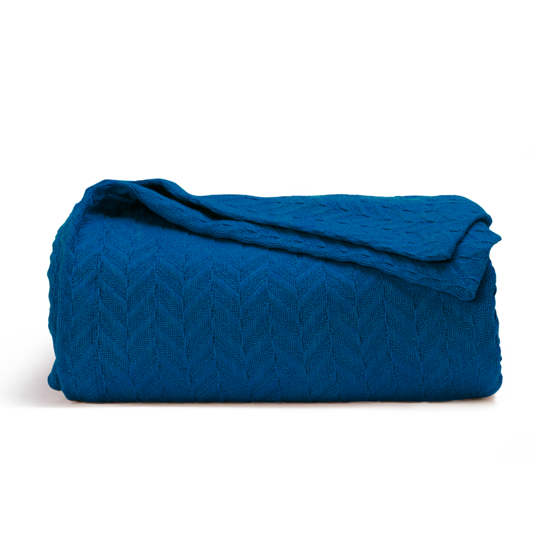 Herringbone Cotton Blanket - The Peony Haus