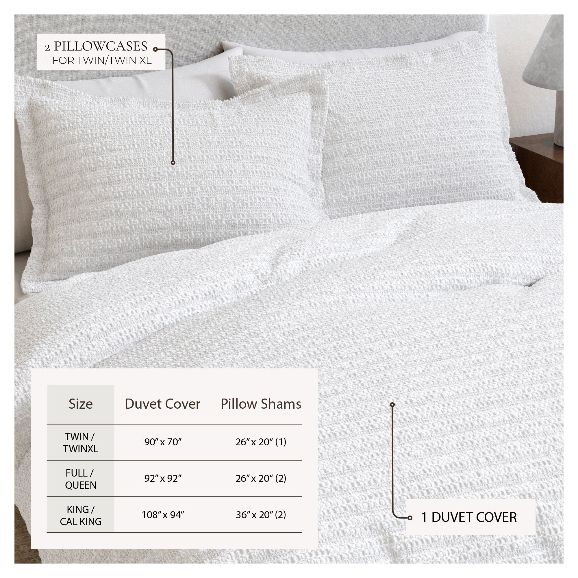 100% Cotton Waffle Weave Duvet Set - Mattea Collection - The Peony Haus