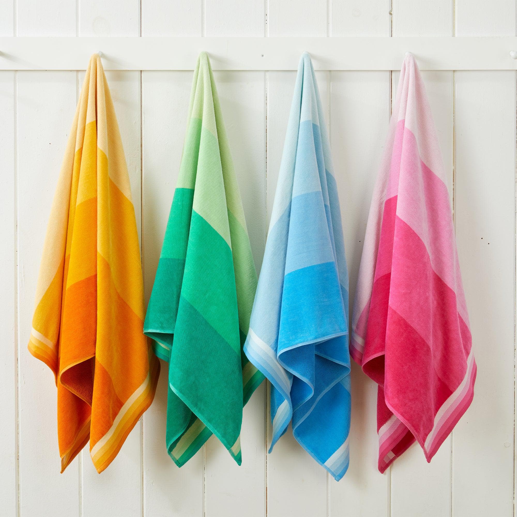 Cotton Velour Cabana Stripe Beach Towel - Novia Collection - The Peony Haus