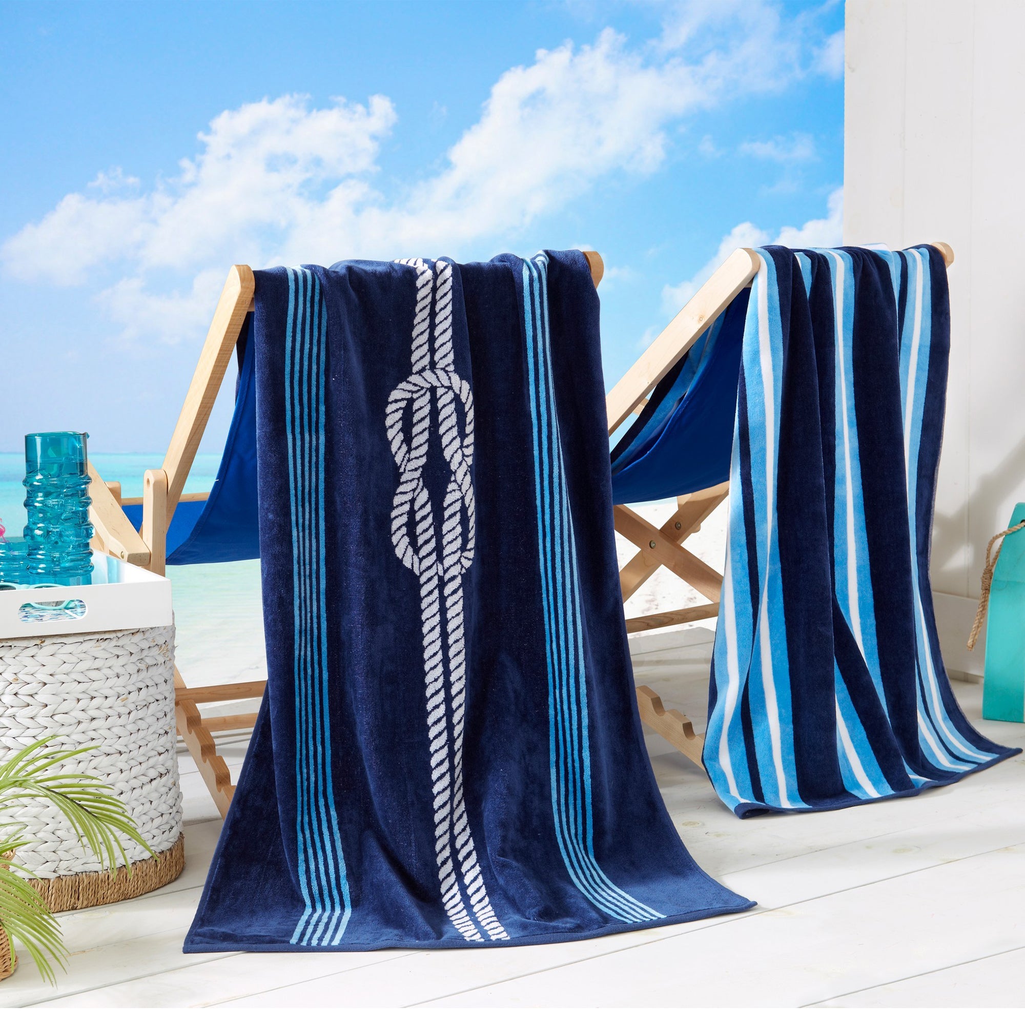 Cotton Velour Beach Towel - Maui Collection - The Peony Haus