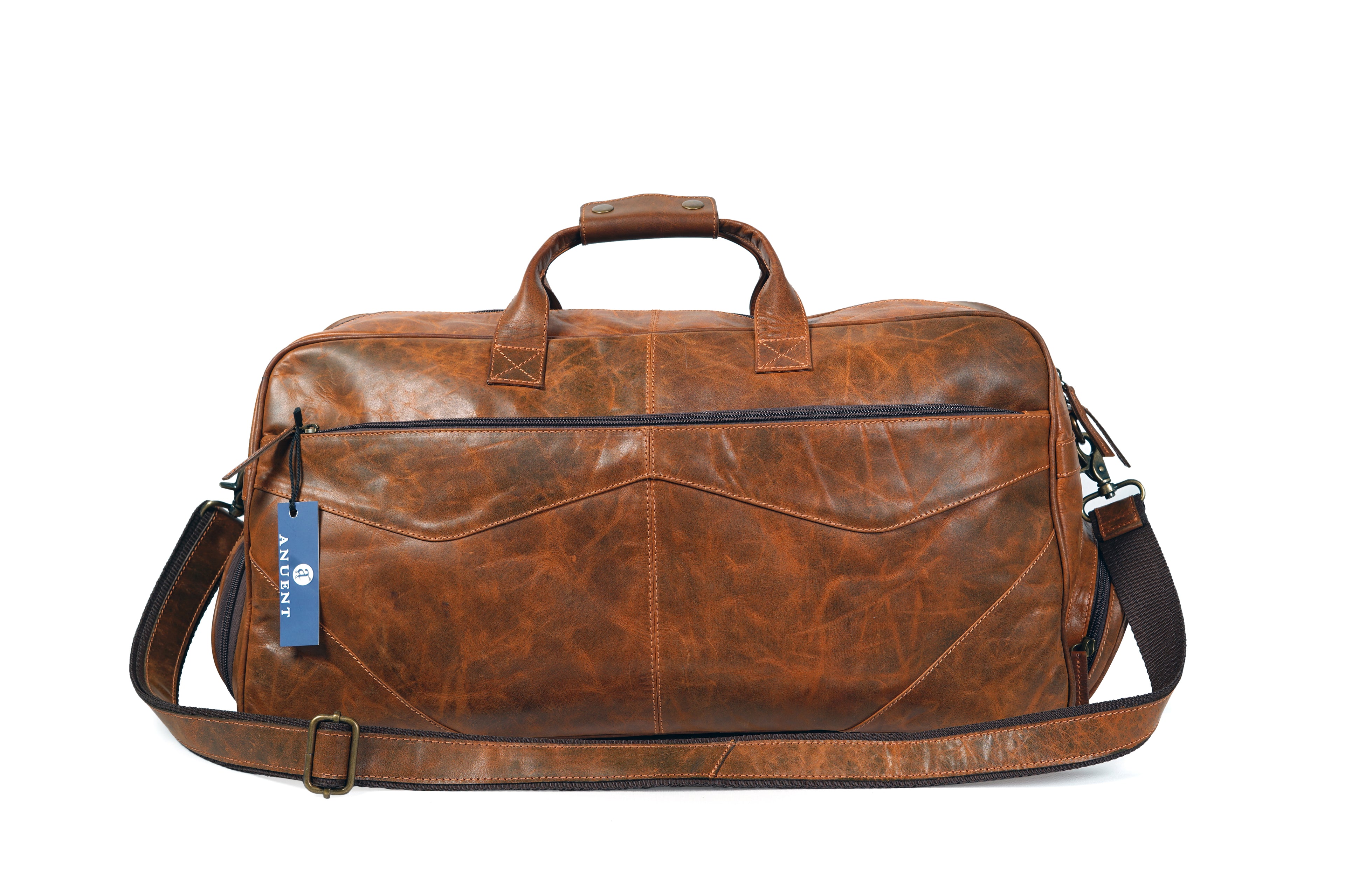 Leather Duffle Bag with Shoe Compartment. - The Peony Haus