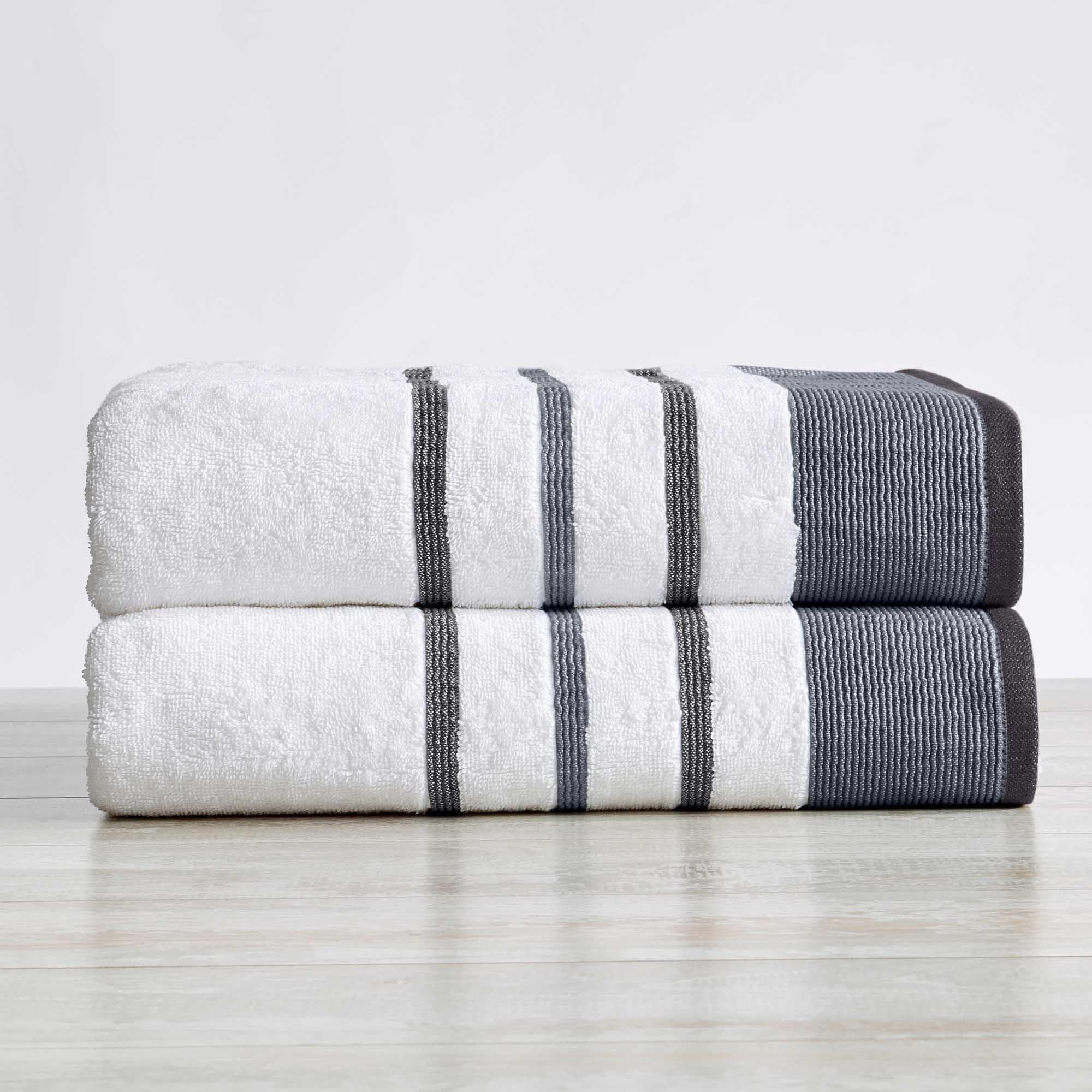 Decorative Cotton Stripe Bath Towel Set - Noelle Collection - The Peony Haus