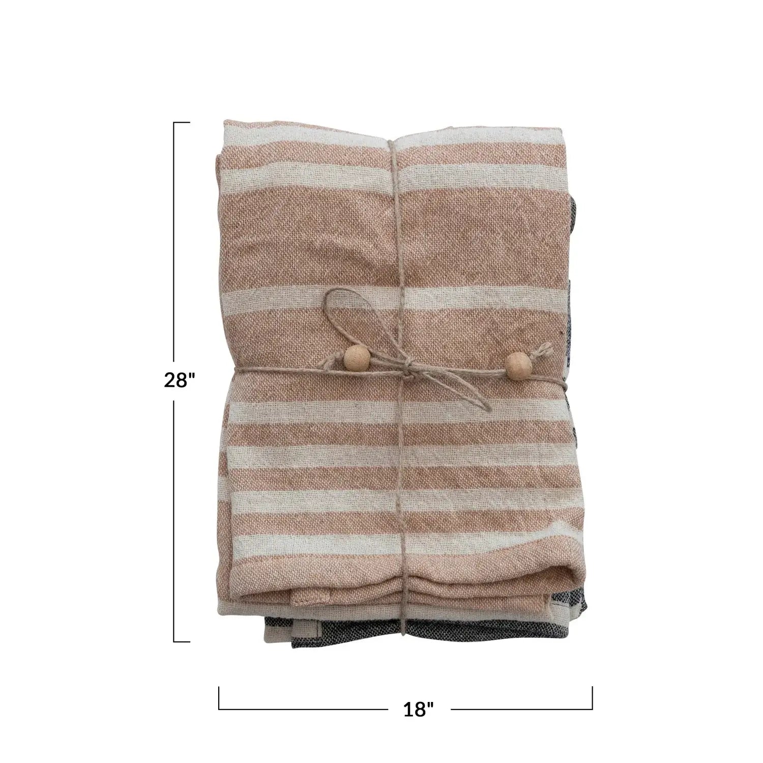 Down Home Double Cloth Striped Tea Towels, set of 2