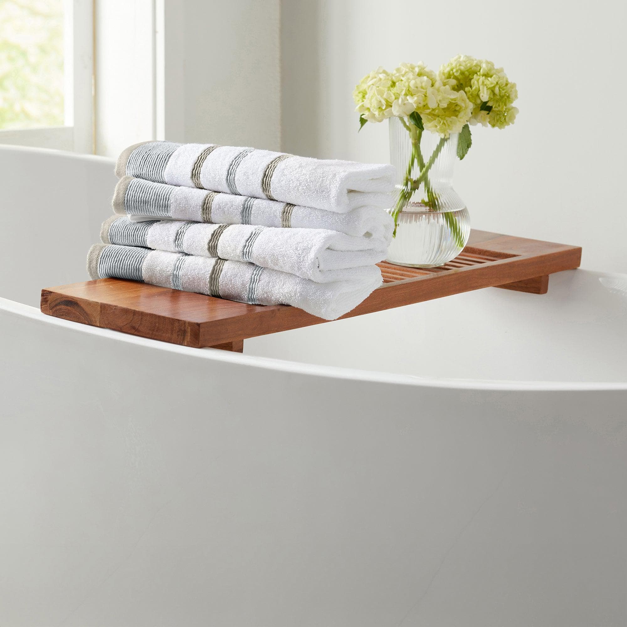 Decorative Cotton Stripe Bath Towel Set - Noelle Collection - The Peony Haus