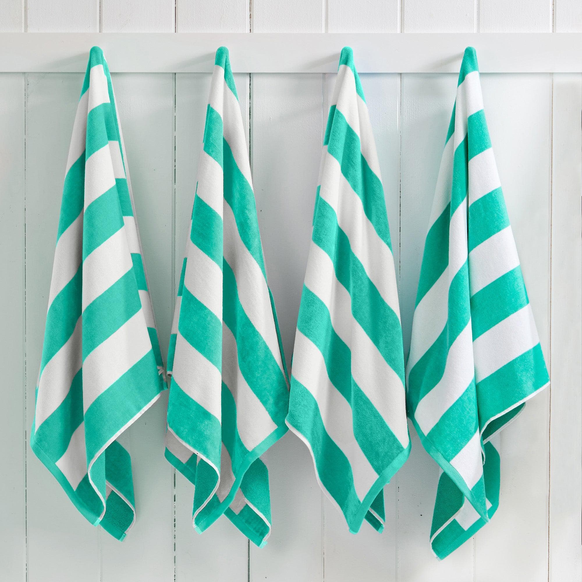 Cotton Velour Cabana Stripe Beach Towel - Novia Collection - The Peony Haus