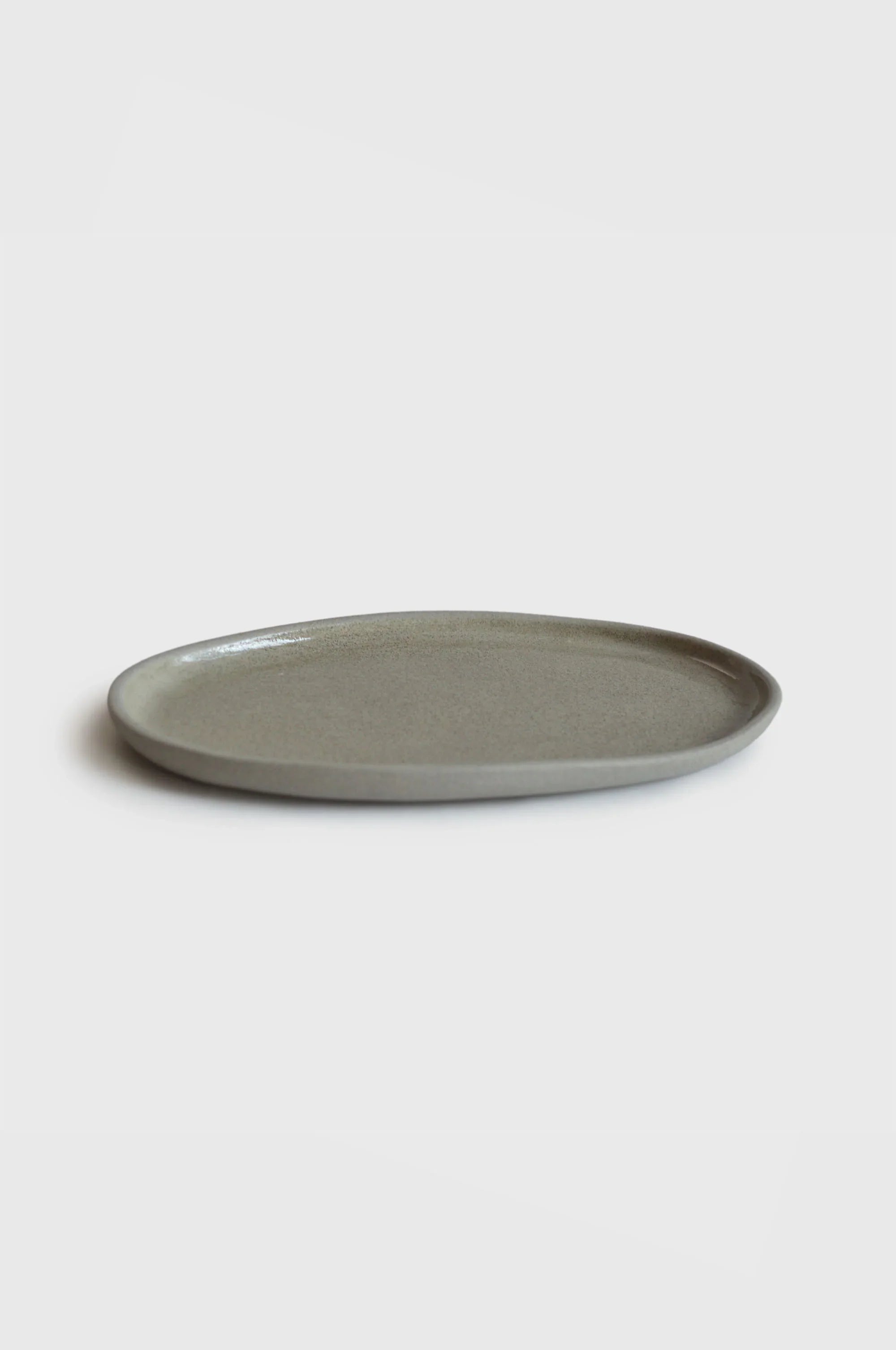 Handmade Stoneware Oval Serving Platter "Concrete" - The Peony Haus