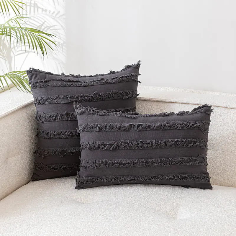 Nordic Cotton Linen 3D Plush Jacquard Sofa Cushion - The Peony Haus