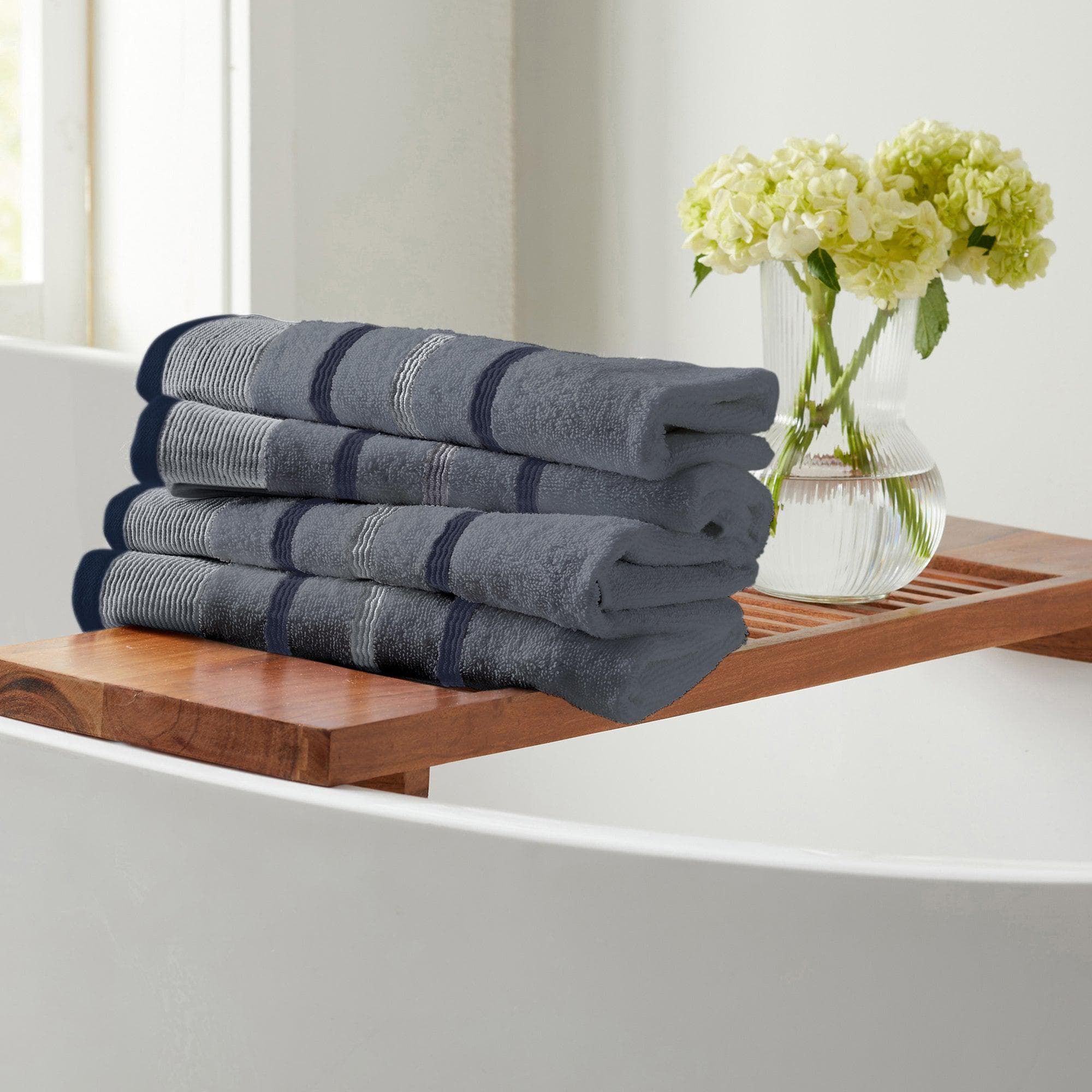 Decorative Cotton Stripe Bath Towel Set - Noelle Collection - The Peony Haus