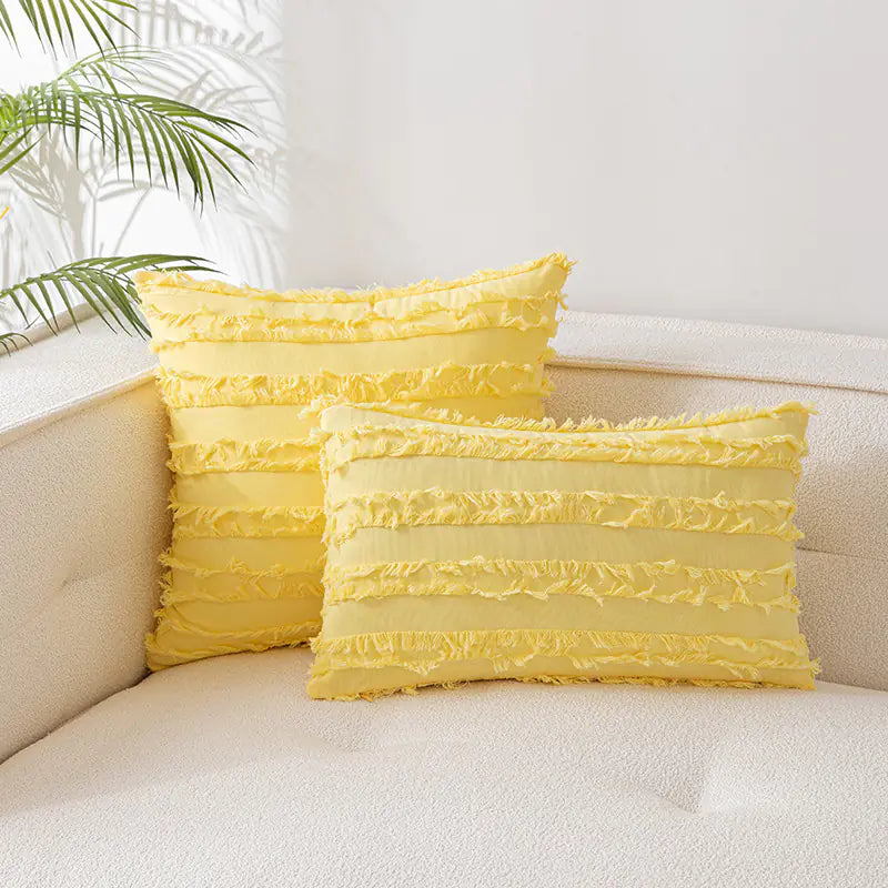 Nordic Cotton Linen 3D Plush Jacquard Sofa Cushion - The Peony Haus