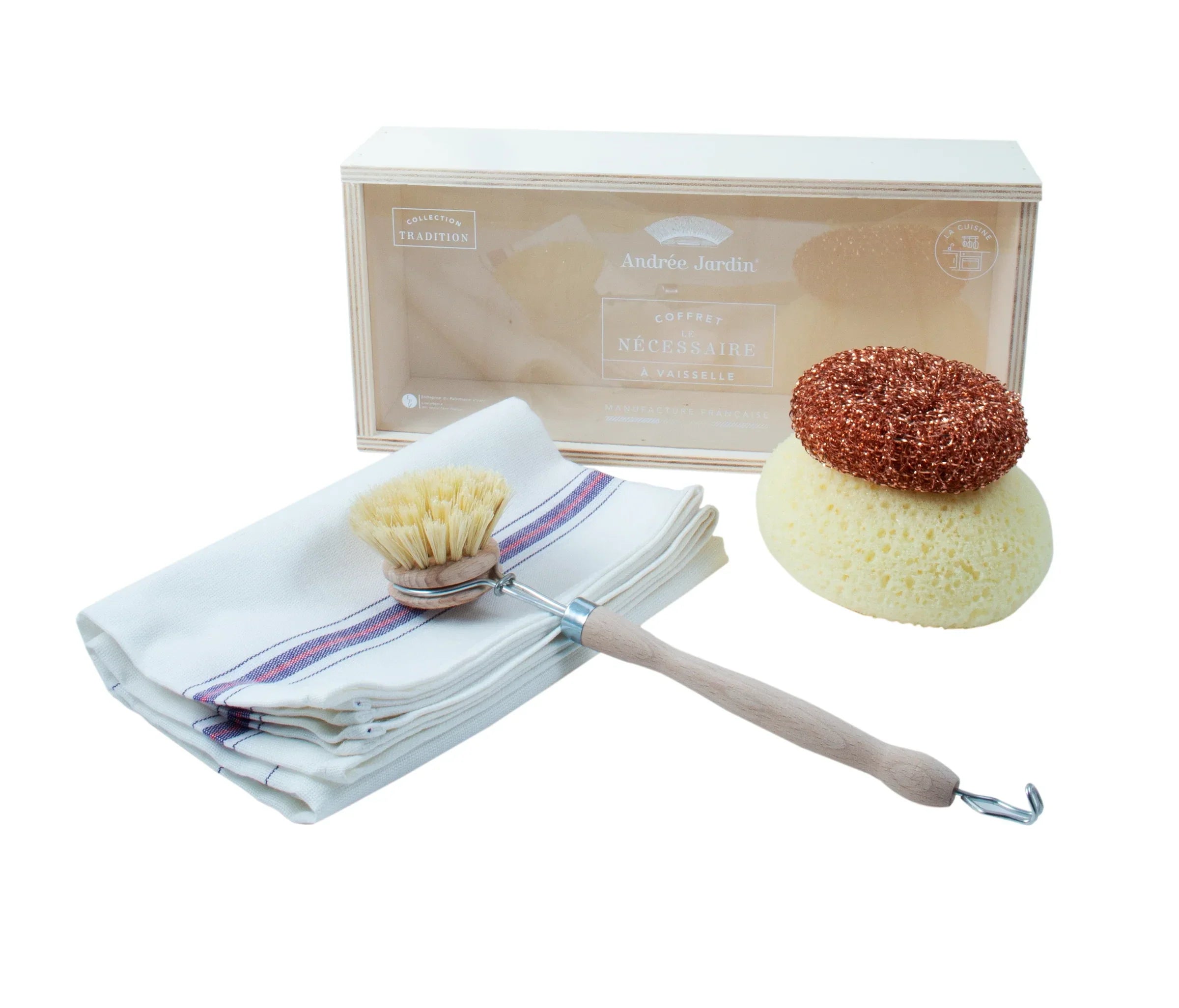 Andrée Jardin Sustainable Dish Cleaning Kit in Wooden Box