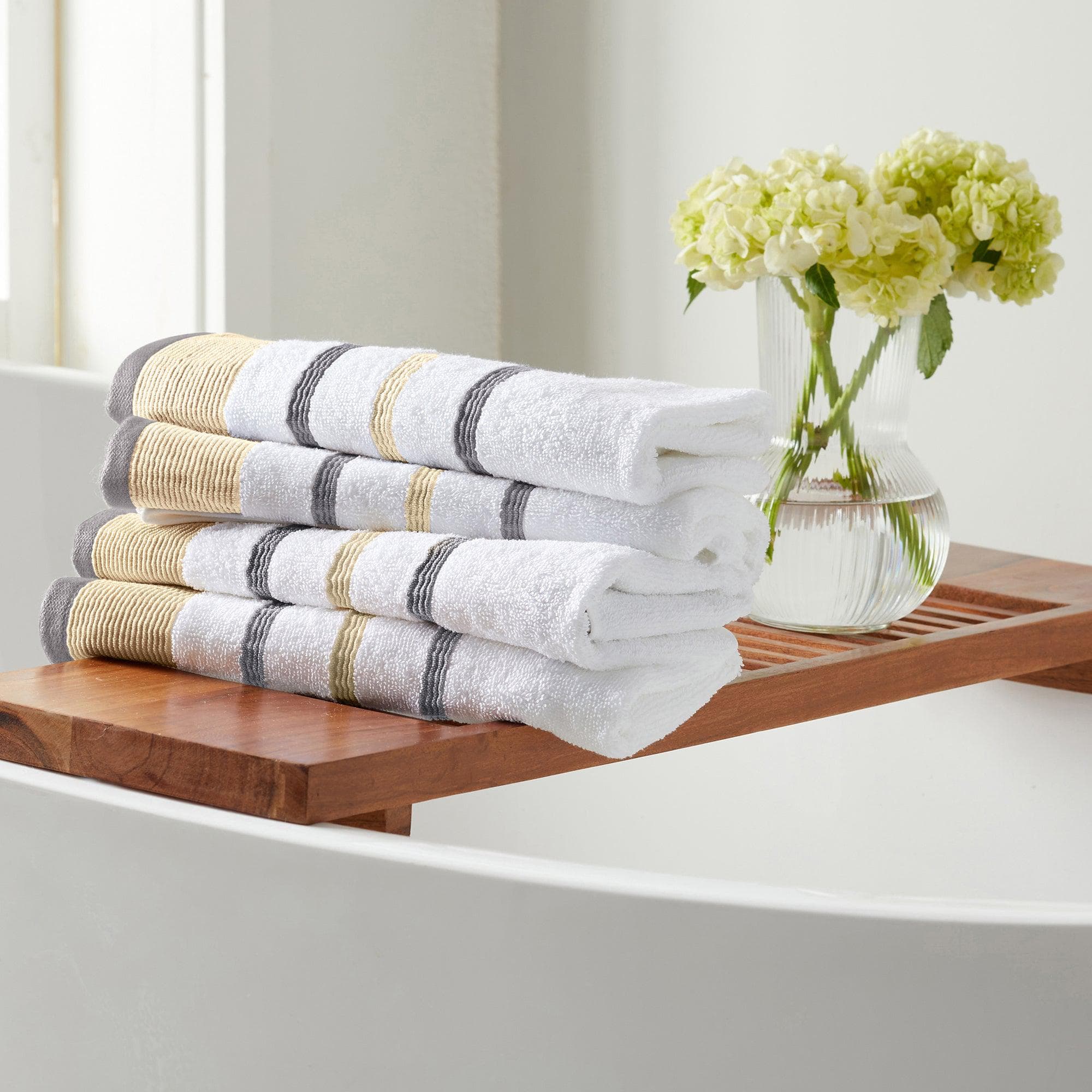 Decorative Cotton Stripe Bath Towel Set - Noelle Collection - The Peony Haus