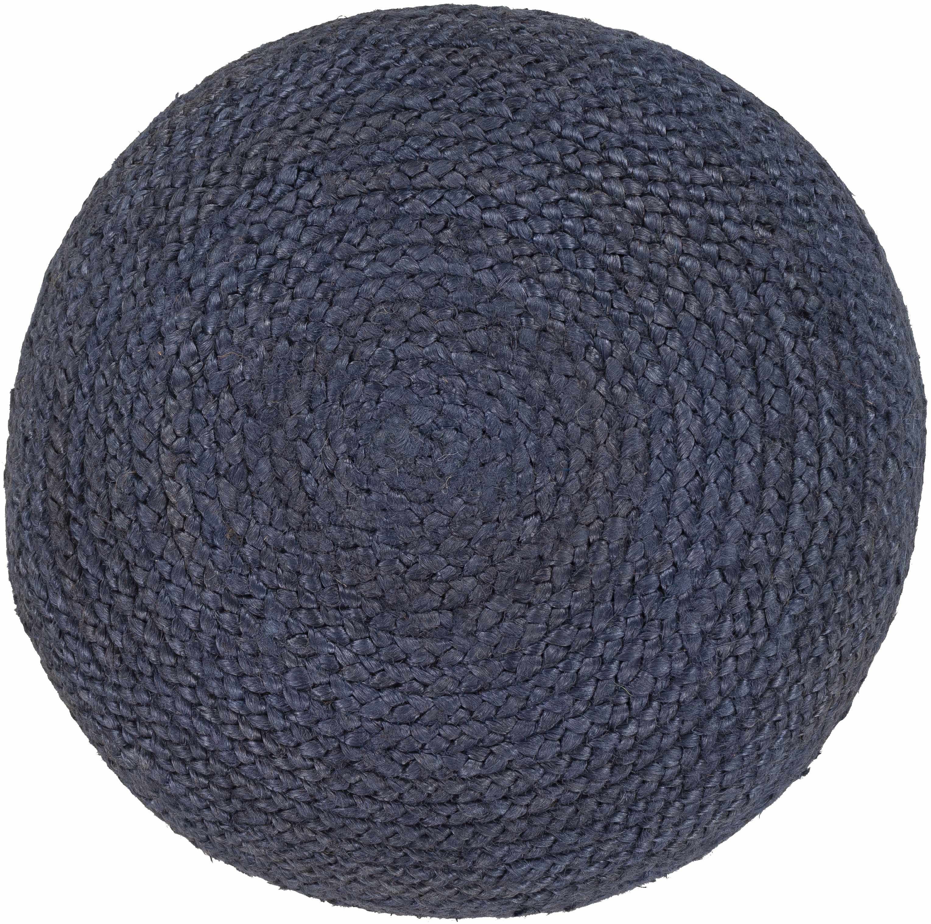 Gail Navy Jute Knitted Pouf - The Peony Haus