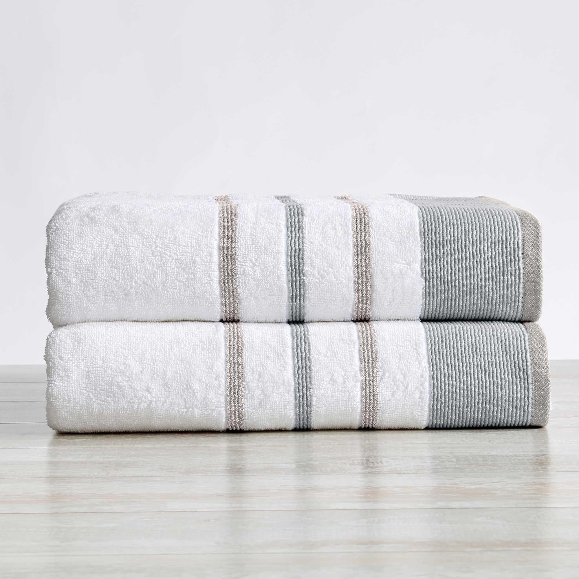 Decorative Cotton Stripe Bath Towel Set - Noelle Collection - The Peony Haus
