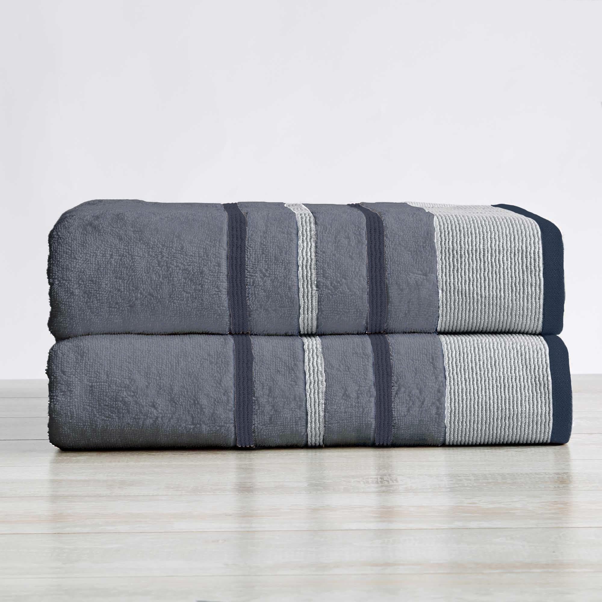 Decorative Cotton Stripe Bath Towel Set - Noelle Collection - The Peony Haus