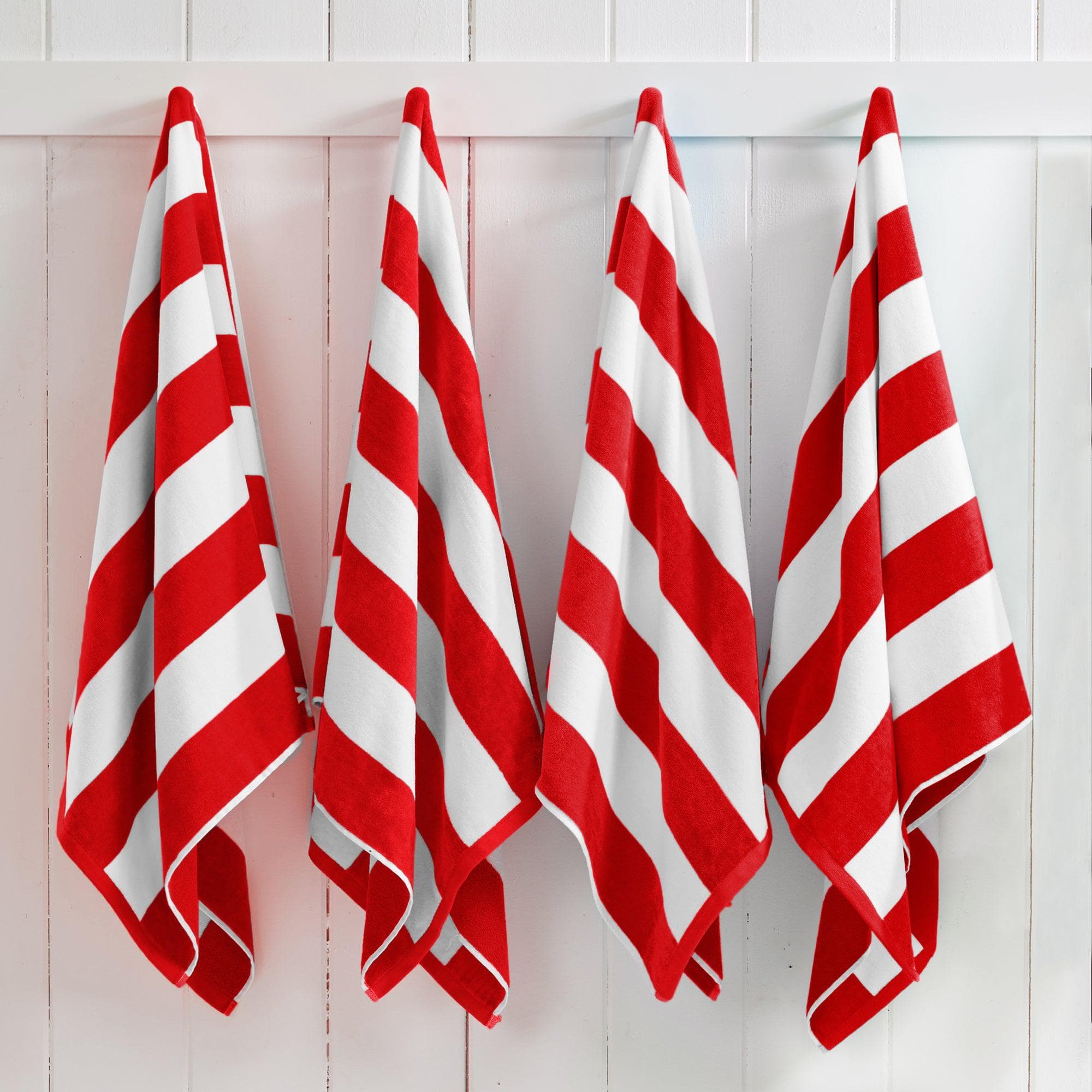 Cotton Velour Cabana Stripe Beach Towel - Novia Collection - The Peony Haus