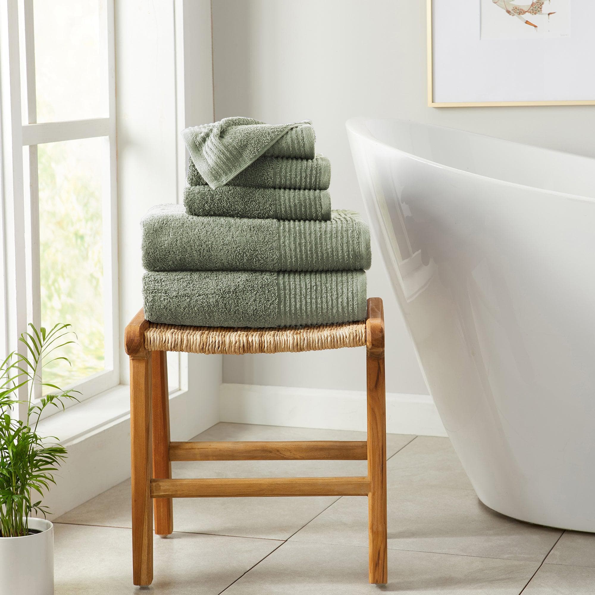 6 Piece Set Cotton Bath Towels - Kasper Collection - The Peony Haus