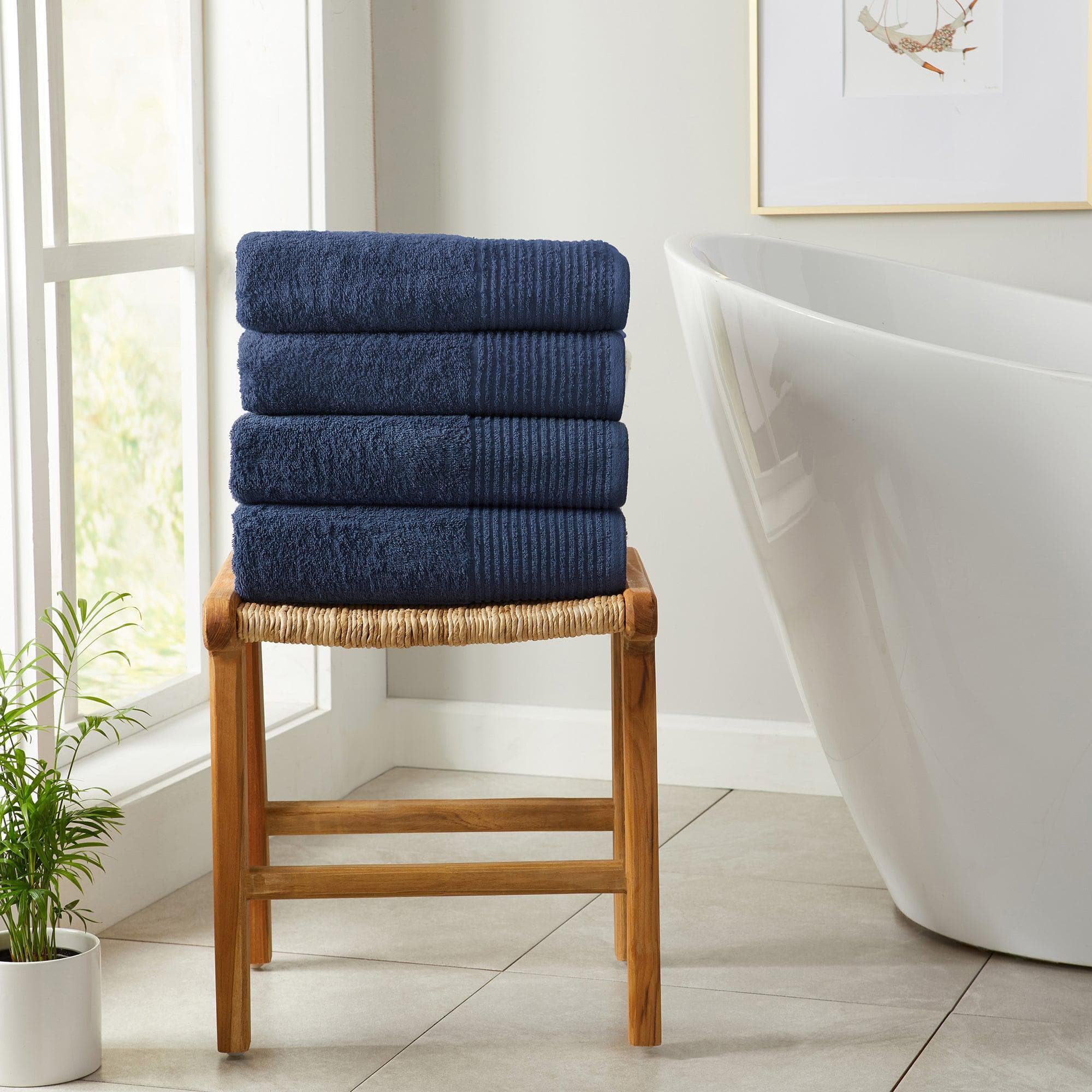 6 Piece Set Cotton Bath Towels - Kasper Collection - The Peony Haus