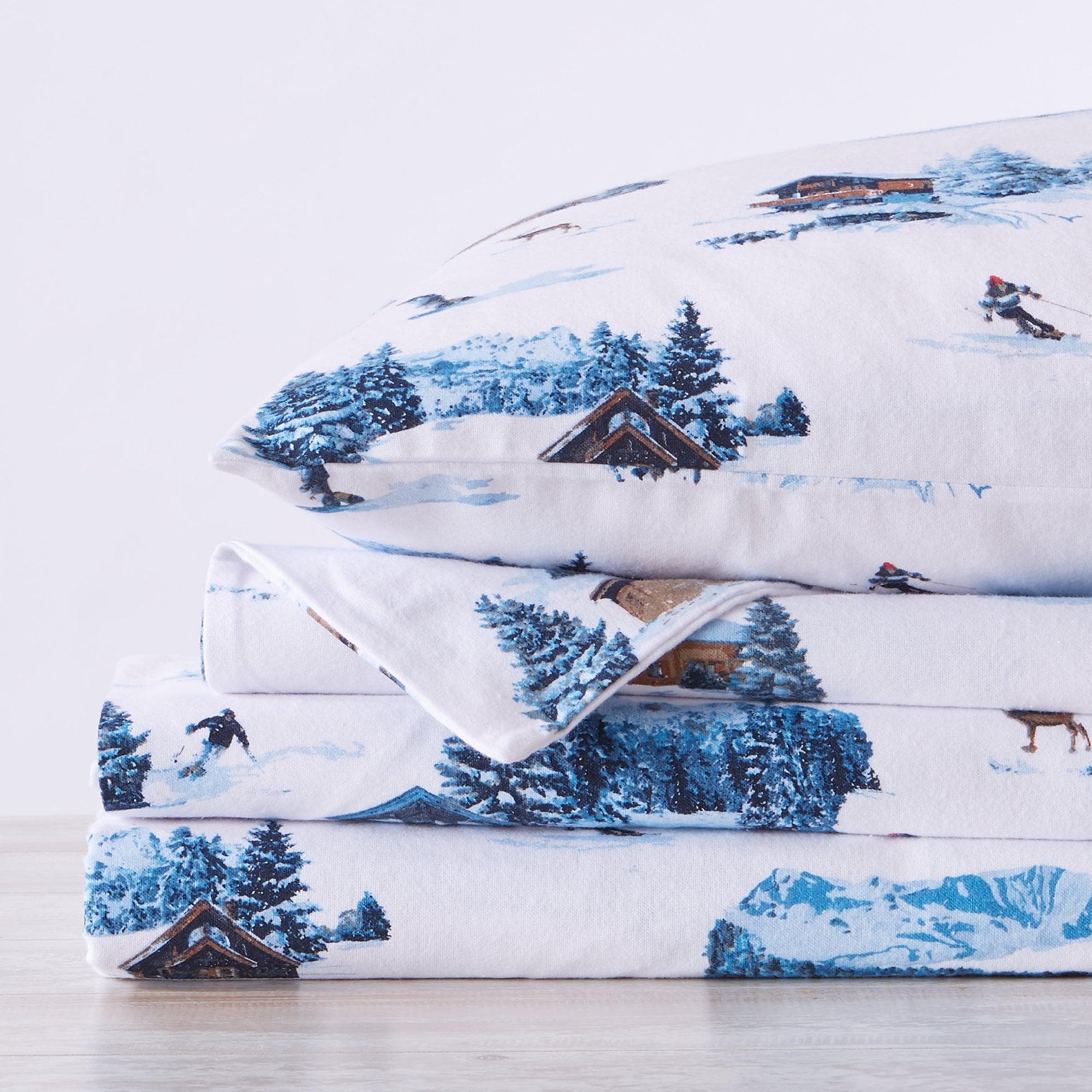 4-Piece Turkish Cotton Flannel Sheet - Lakeview Collection - The Peony Haus