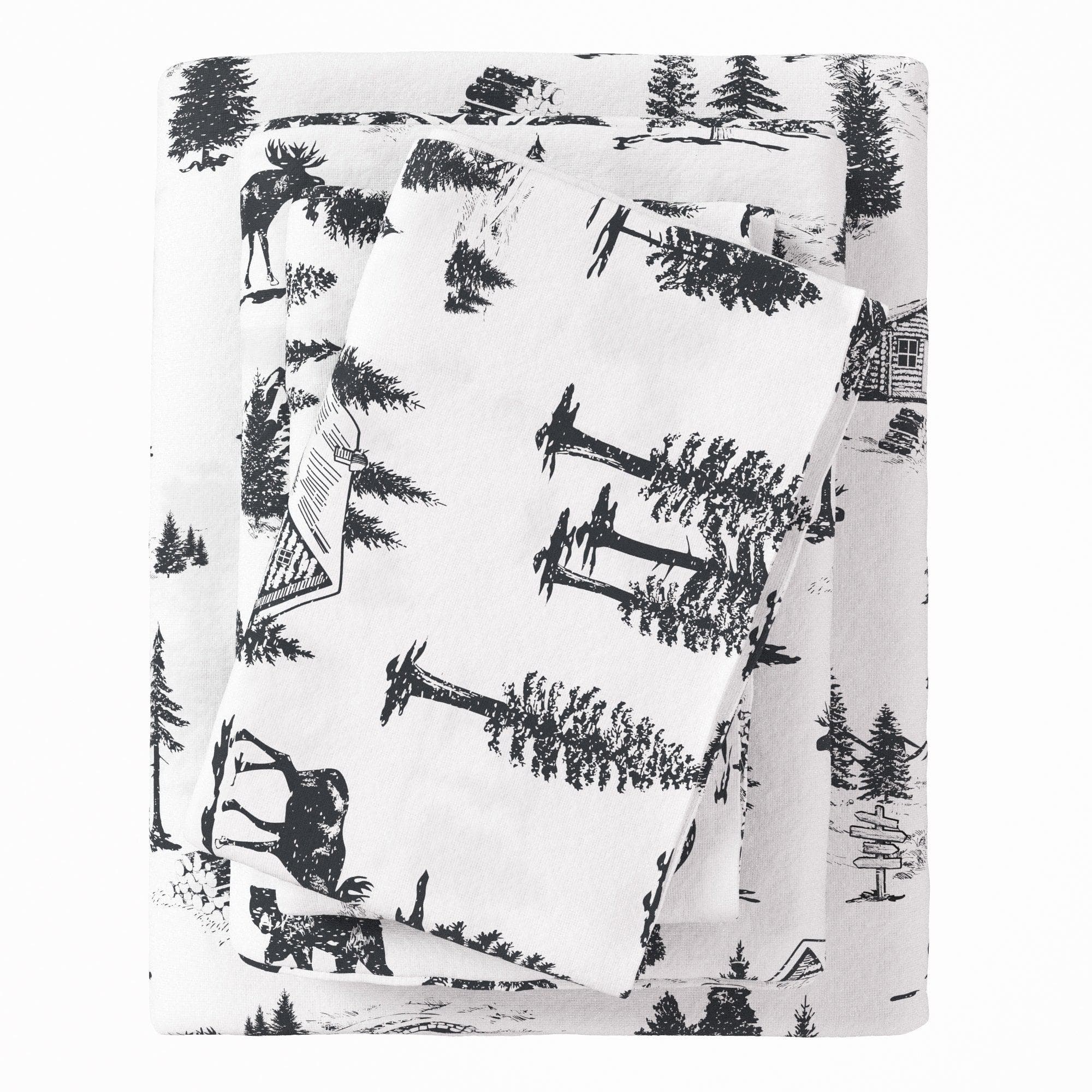 4-Piece Turkish Cotton Flannel Sheet - Lakeview Collection - The Peony Haus