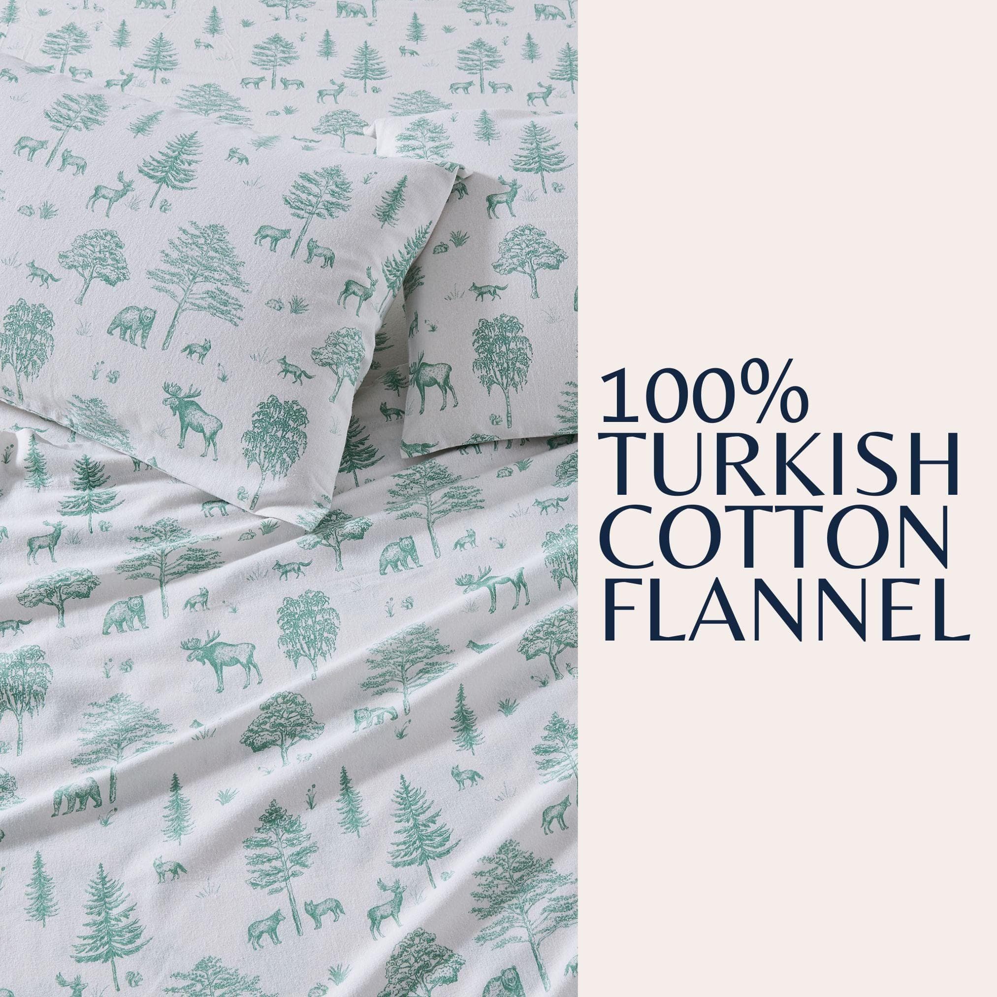 4-Piece Turkish Cotton Flannel Sheet - Stratton Collection - The Peony Haus