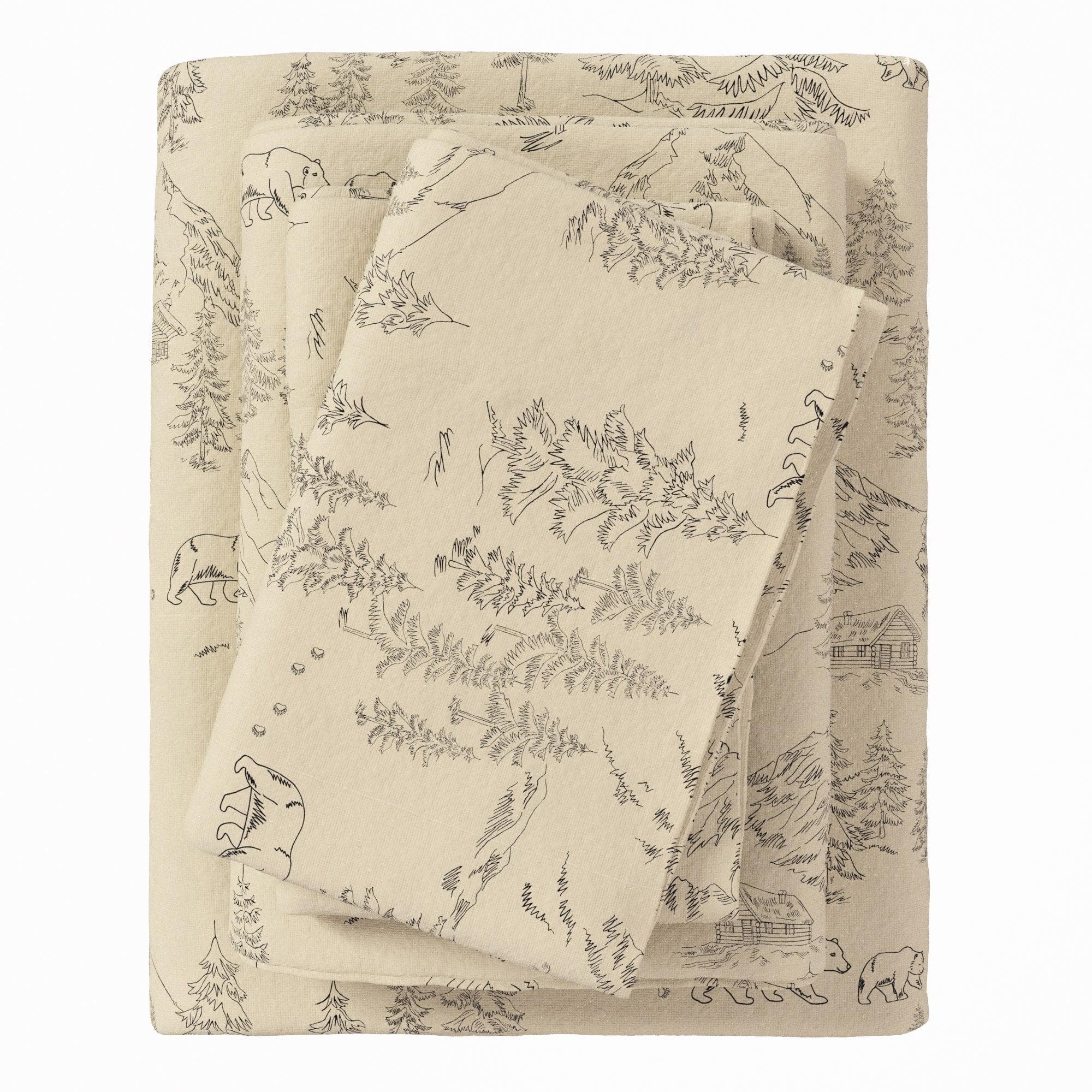 4-Piece Turkish Cotton Flannel Sheet - Stratton Collection - The Peony Haus