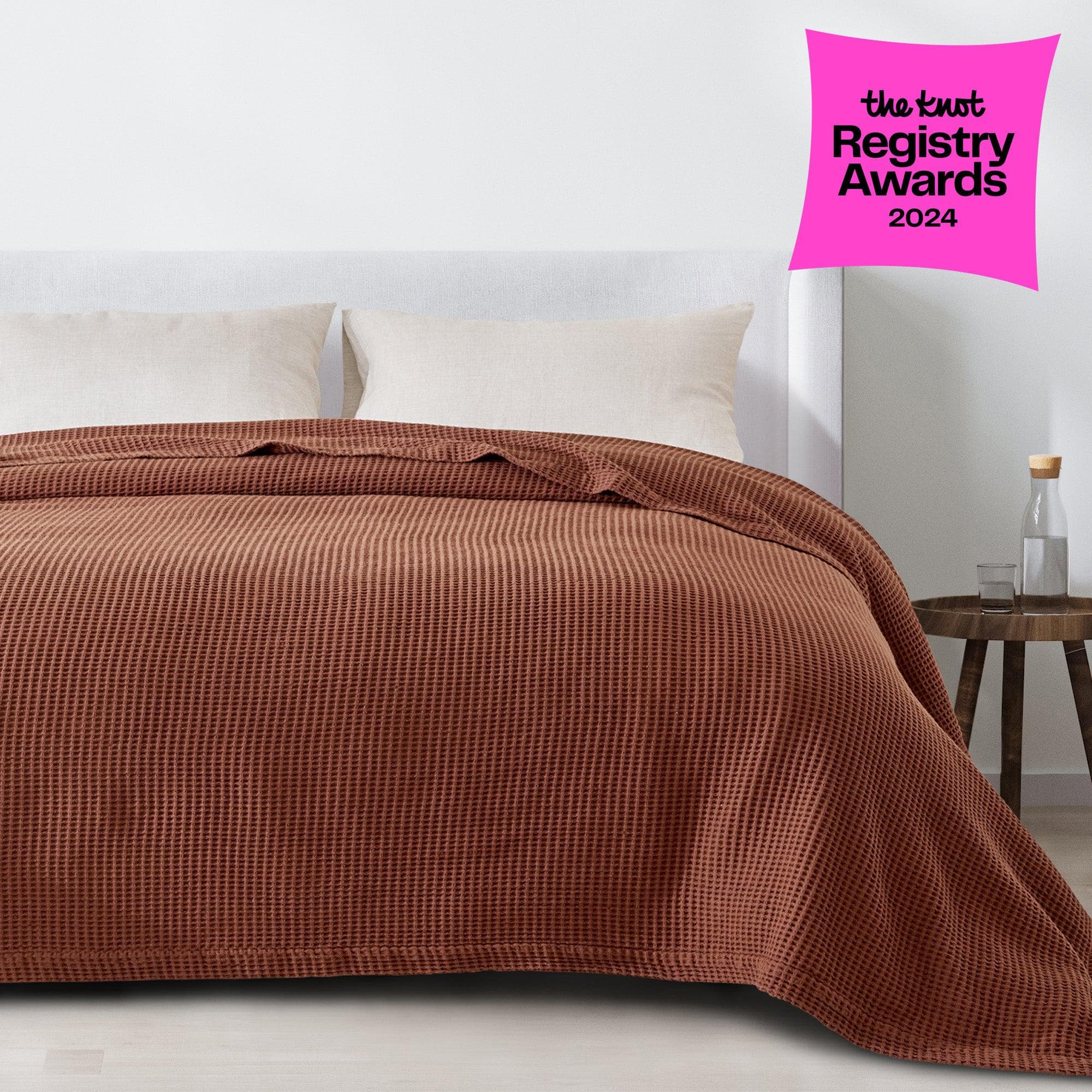 100% Cotton Waffle Weave Blanket - Mikala Collection - The Peony Haus