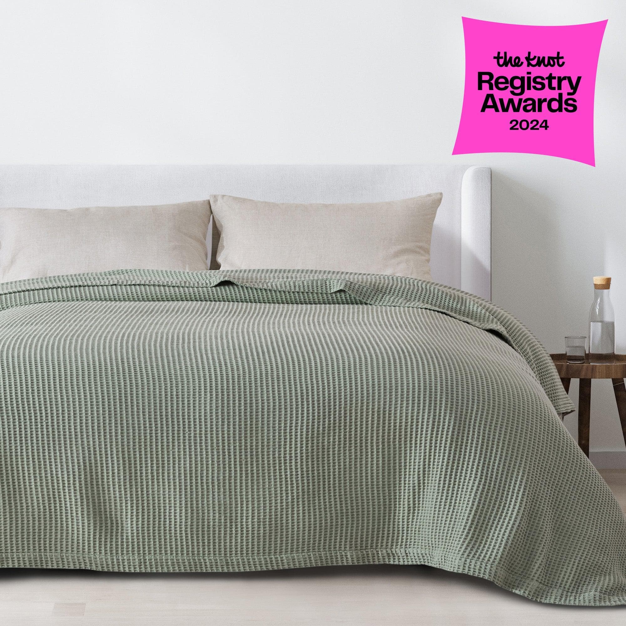 100% Cotton Waffle Weave Blanket - Mikala Collection - The Peony Haus