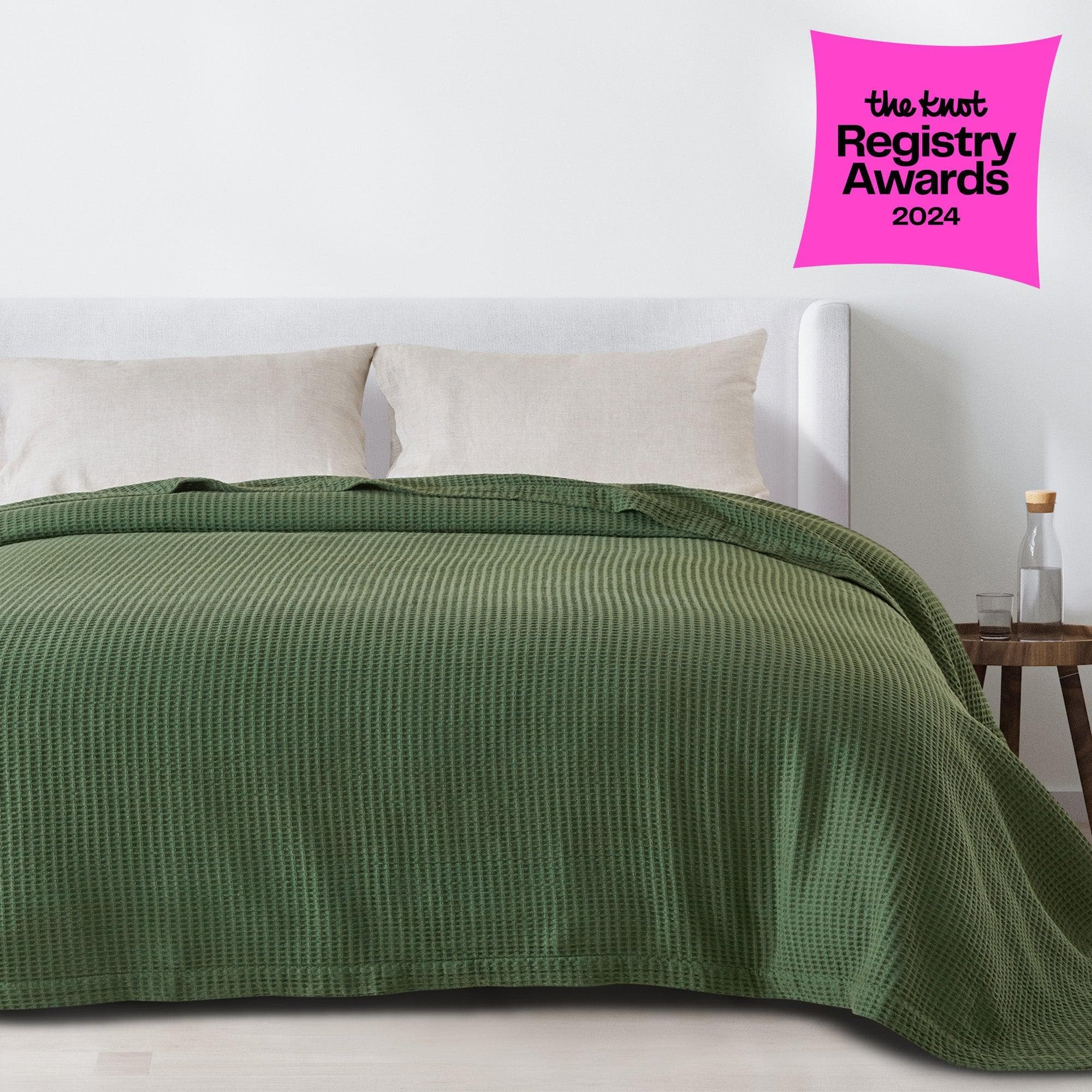 100% Cotton Waffle Weave Blanket - Mikala Collection - The Peony Haus