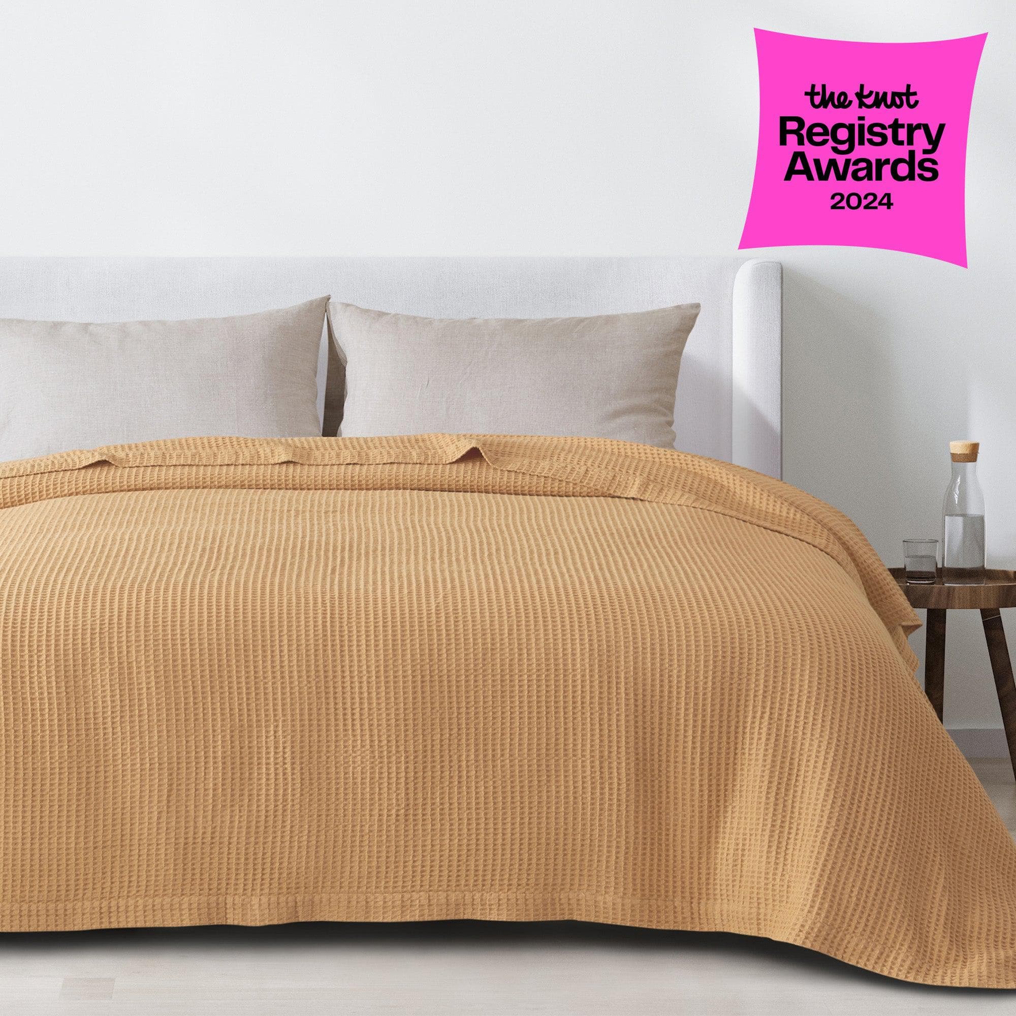 100% Cotton Waffle Weave Blanket - Mikala Collection - The Peony Haus
