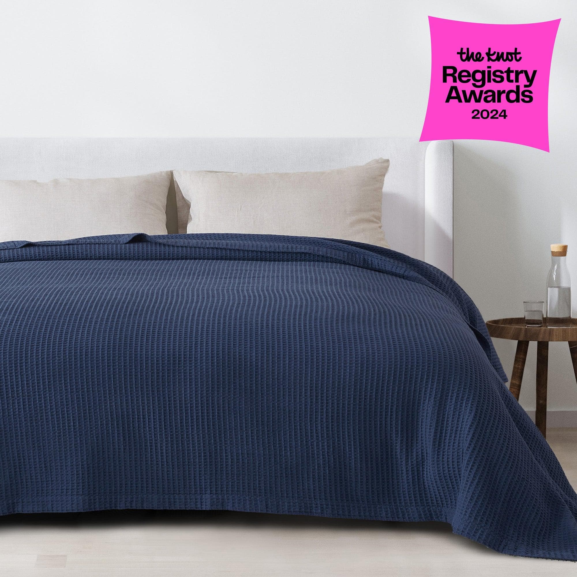 100% Cotton Waffle Weave Blanket - Mikala Collection - The Peony Haus
