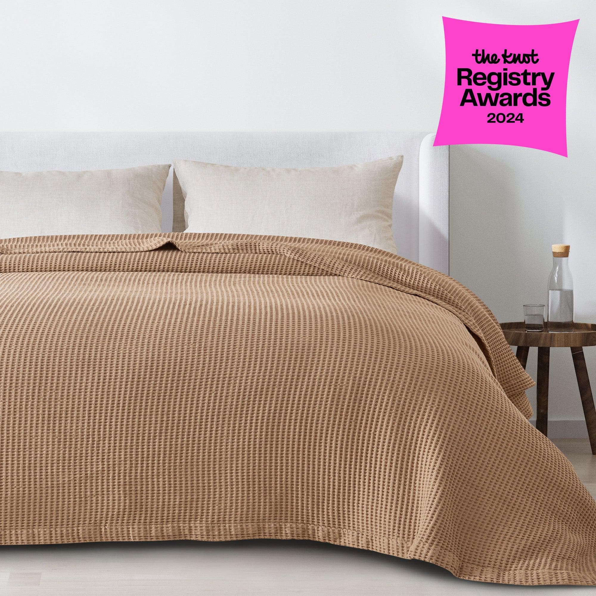 100% Cotton Waffle Weave Blanket - Mikala Collection - The Peony Haus
