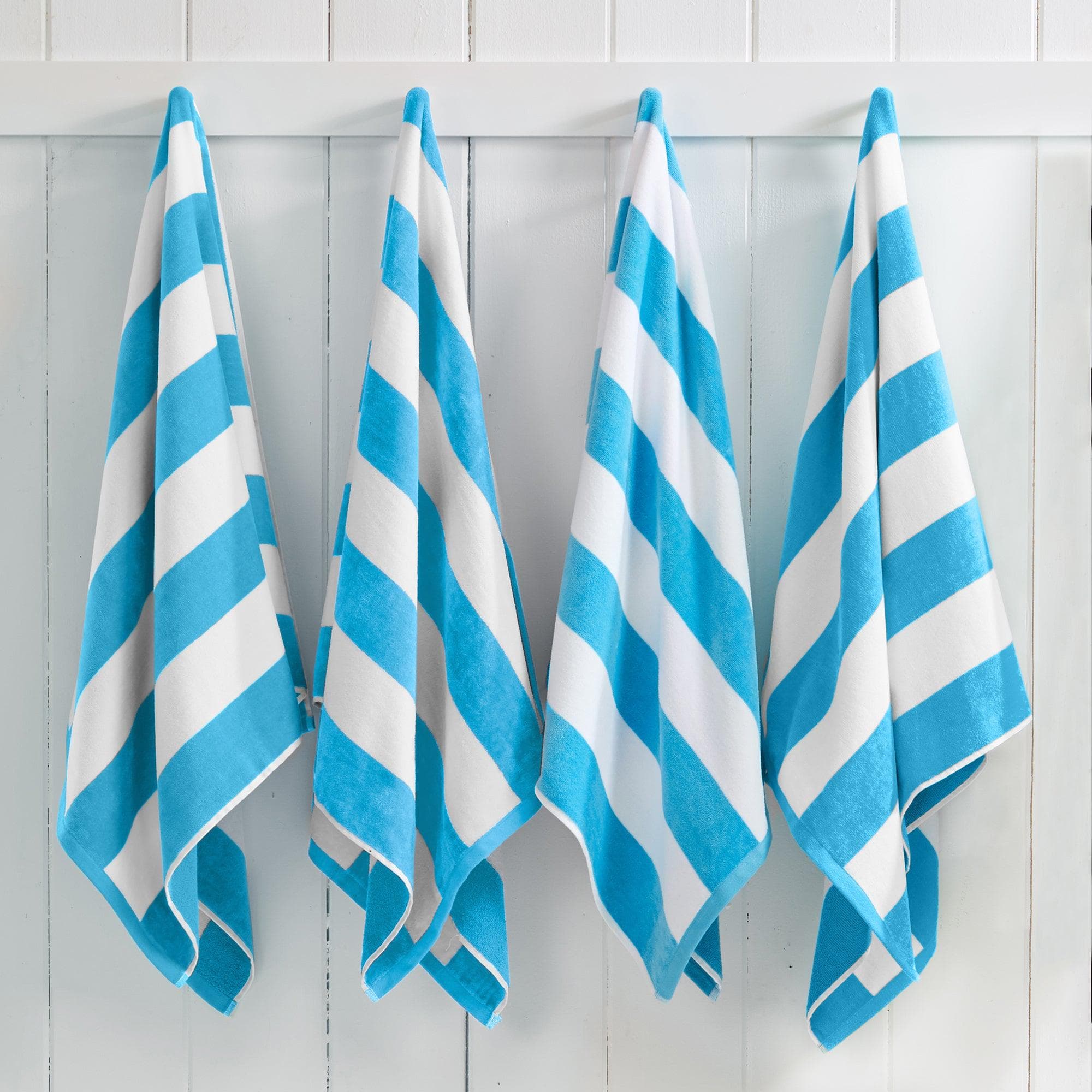 Cotton Velour Cabana Stripe Beach Towel - Novia Collection - The Peony Haus
