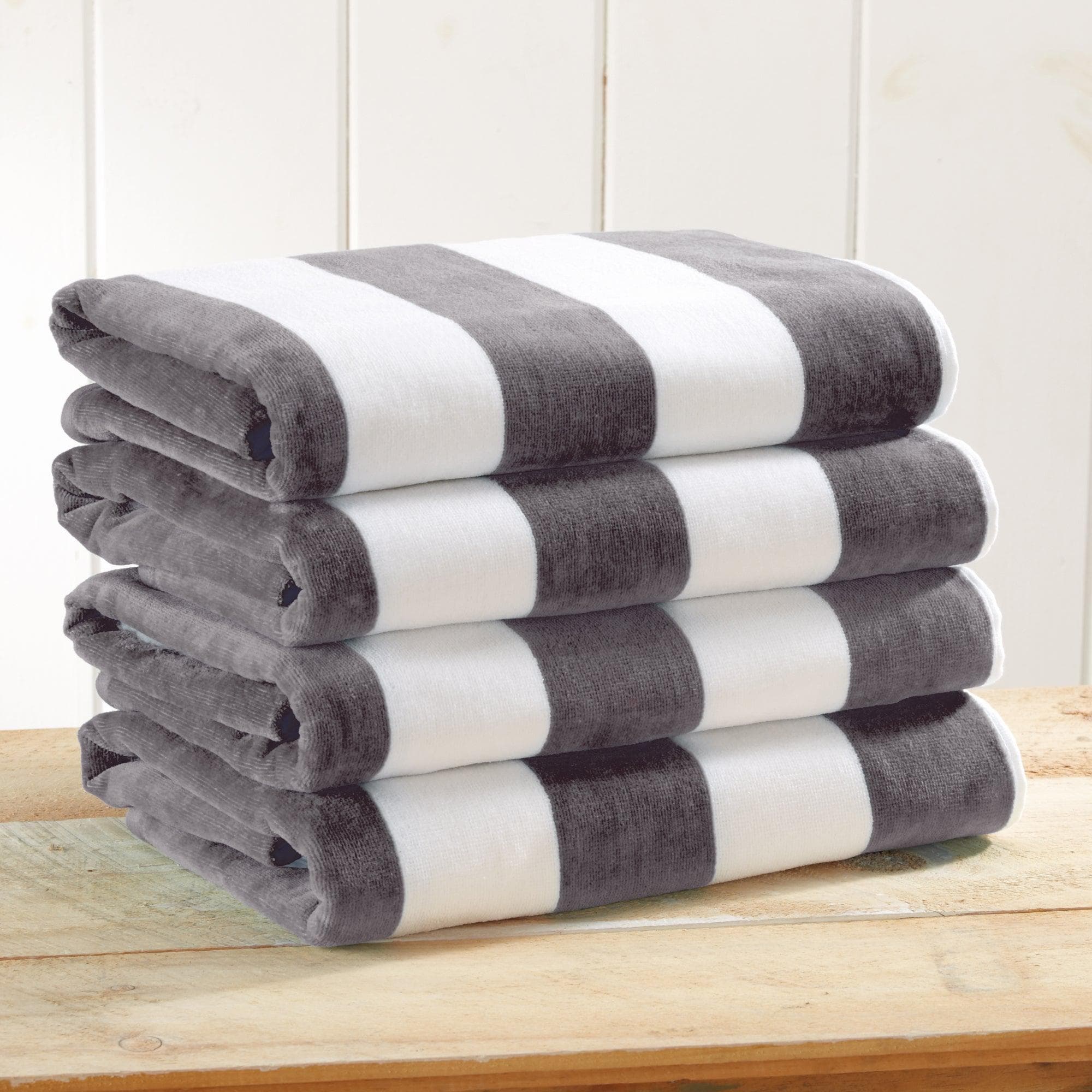 Cotton Velour Cabana Stripe Beach Towel - Novia Collection - The Peony Haus