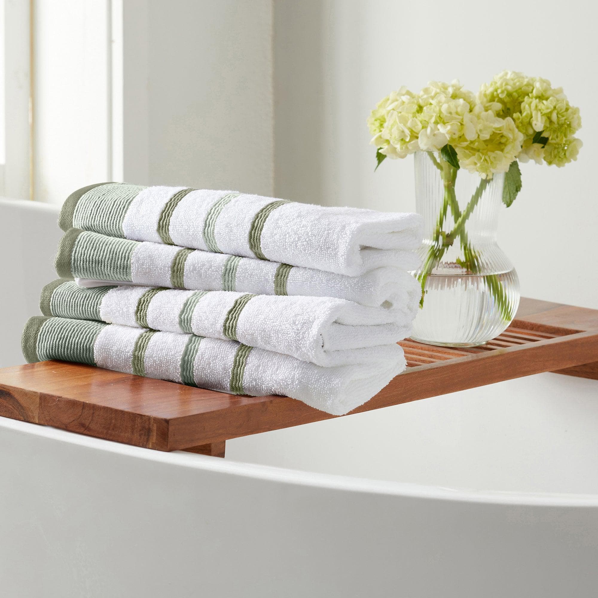 Decorative Cotton Stripe Bath Towel Set - Noelle Collection - The Peony Haus