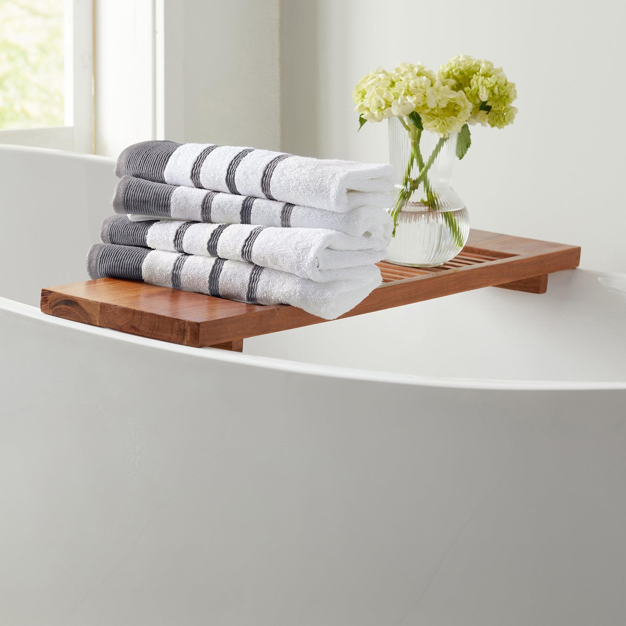 Decorative Cotton Stripe Bath Towel Set - Noelle Collection - The Peony Haus