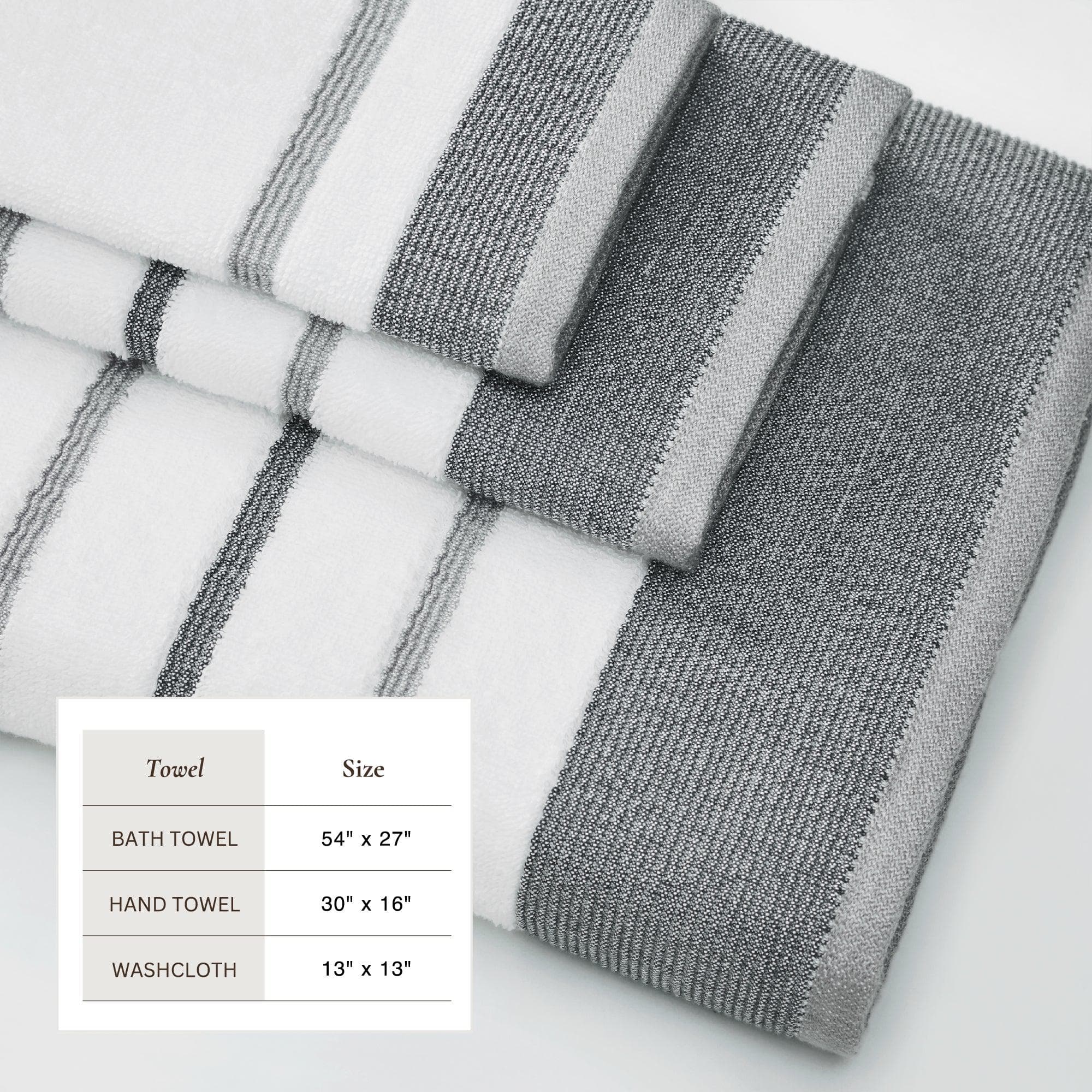 Decorative Cotton Stripe Bath Towel Set - Noelle Collection - The Peony Haus