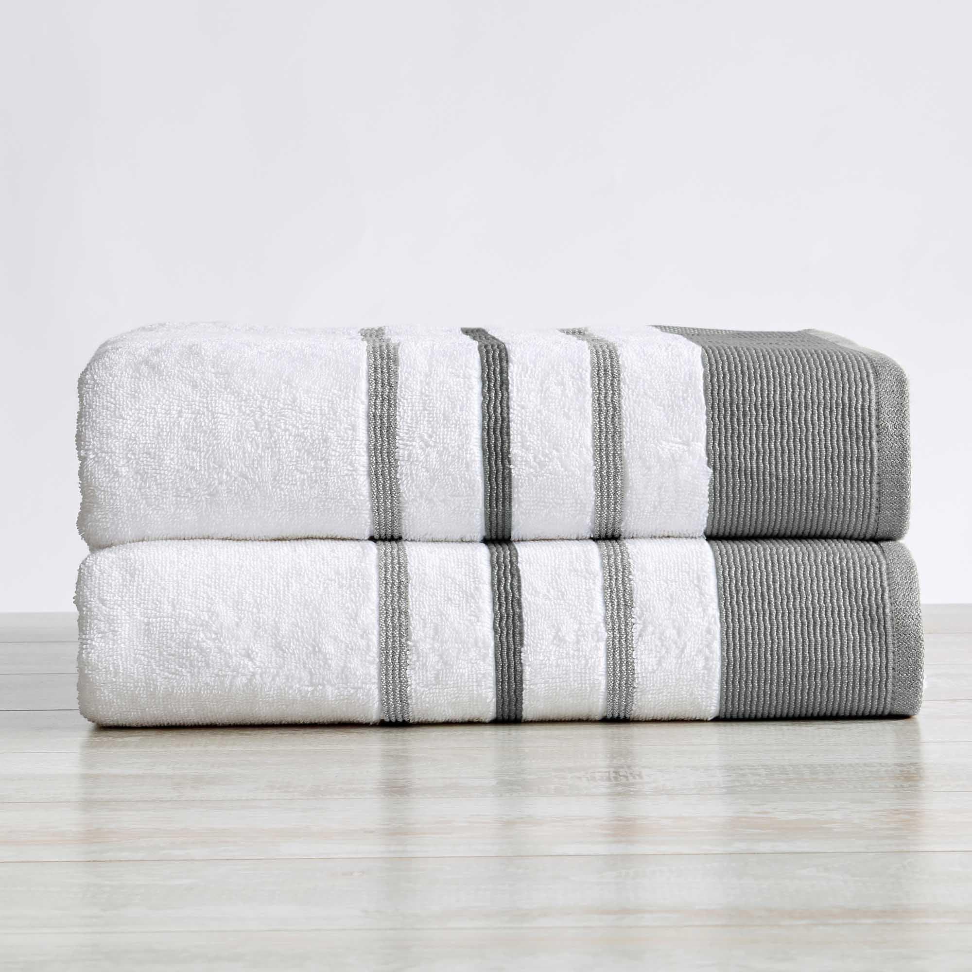 Decorative Cotton Stripe Bath Towel Set - Noelle Collection - The Peony Haus