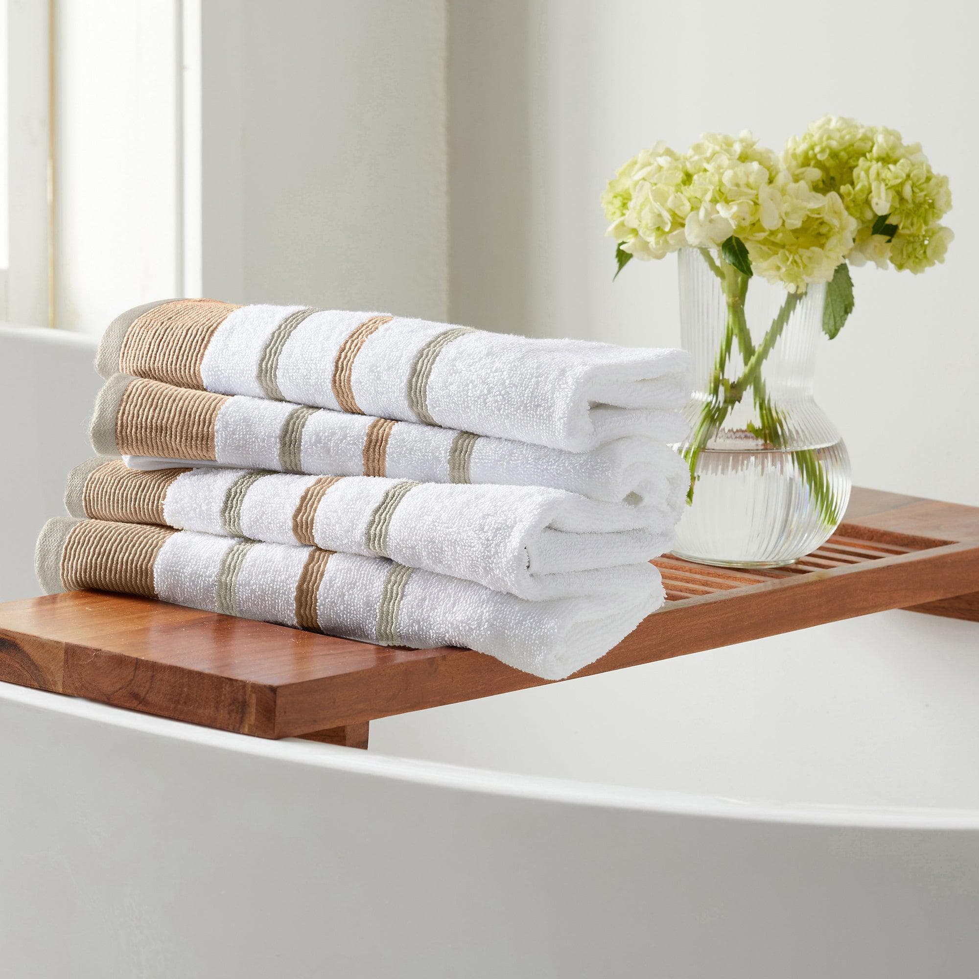 Decorative Cotton Stripe Bath Towel Set - Noelle Collection - The Peony Haus