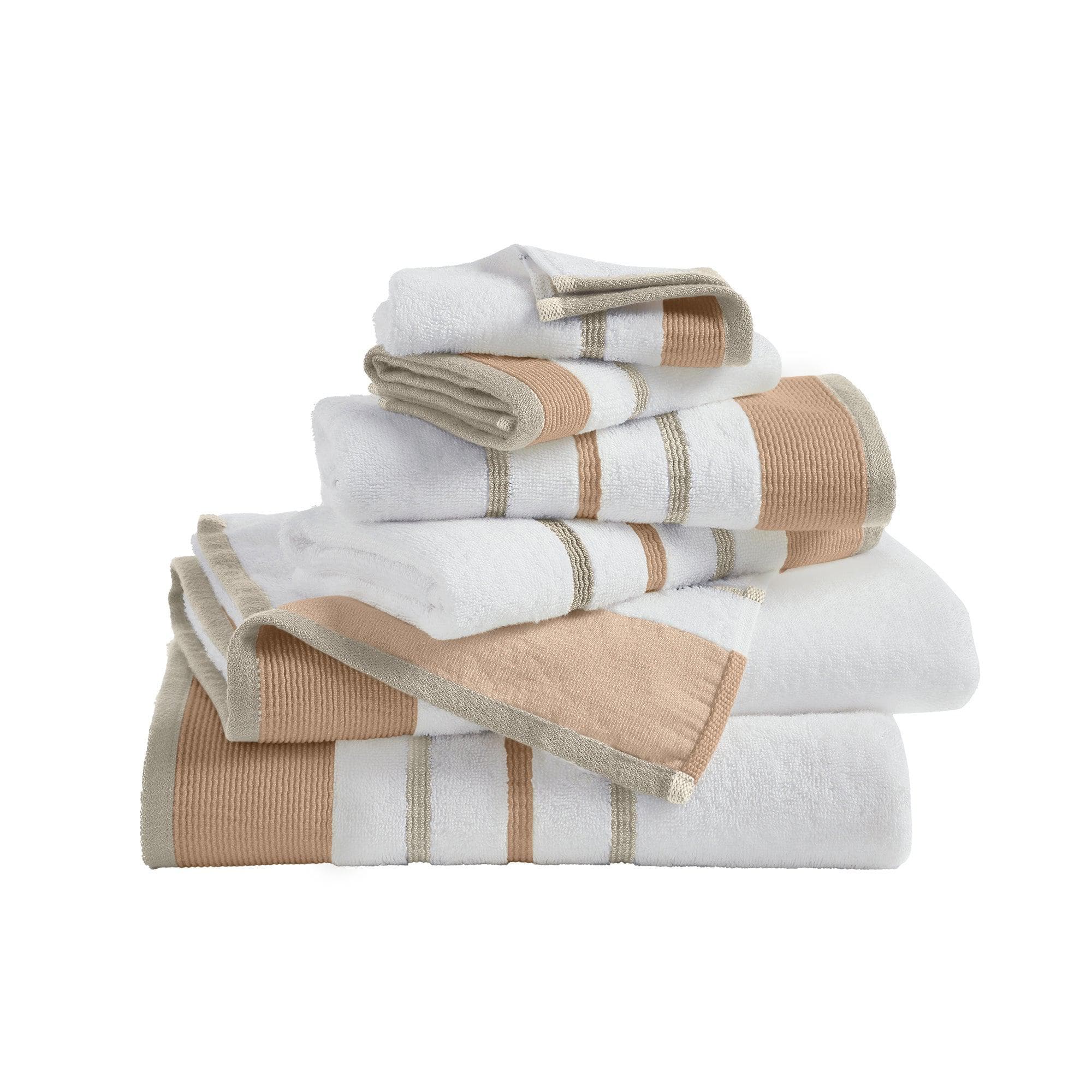Decorative Cotton Stripe Bath Towel Set - Noelle Collection - The Peony Haus