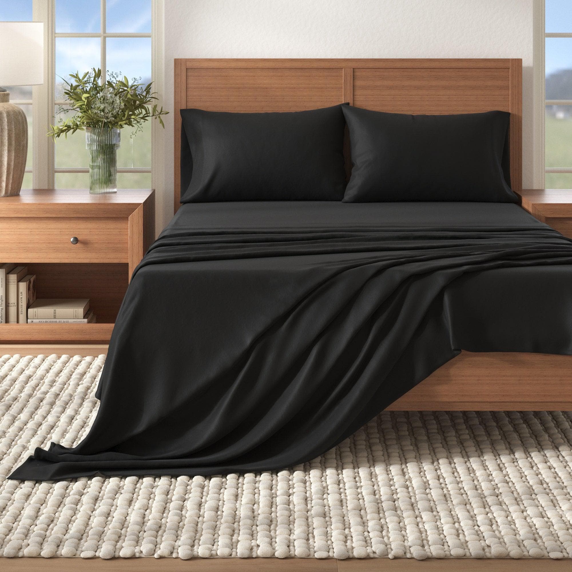 4-Piece Cotton Solid Flannel Sheet - Nordic Collection - The Peony Haus