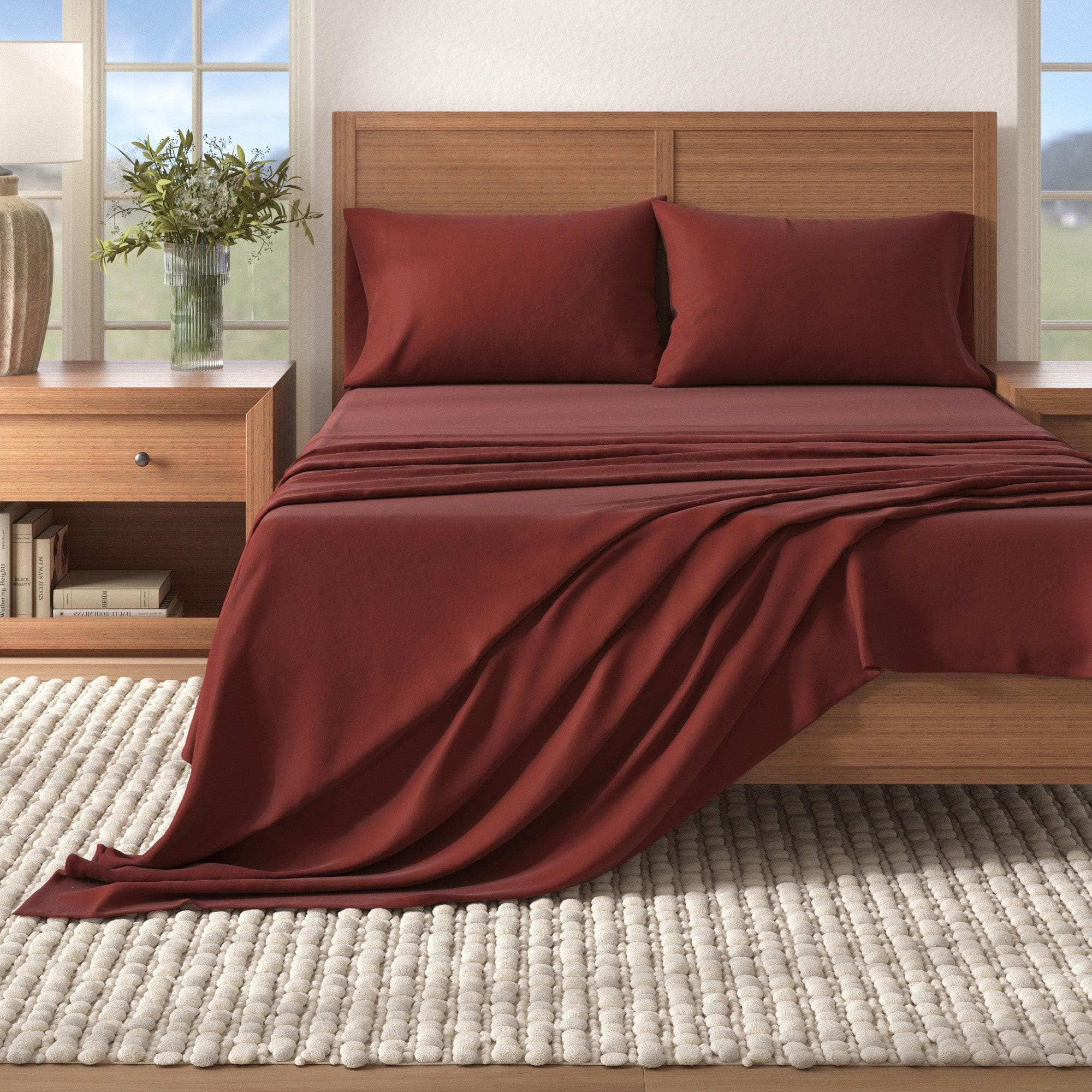 4-Piece Cotton Solid Flannel Sheet - Nordic Collection - The Peony Haus