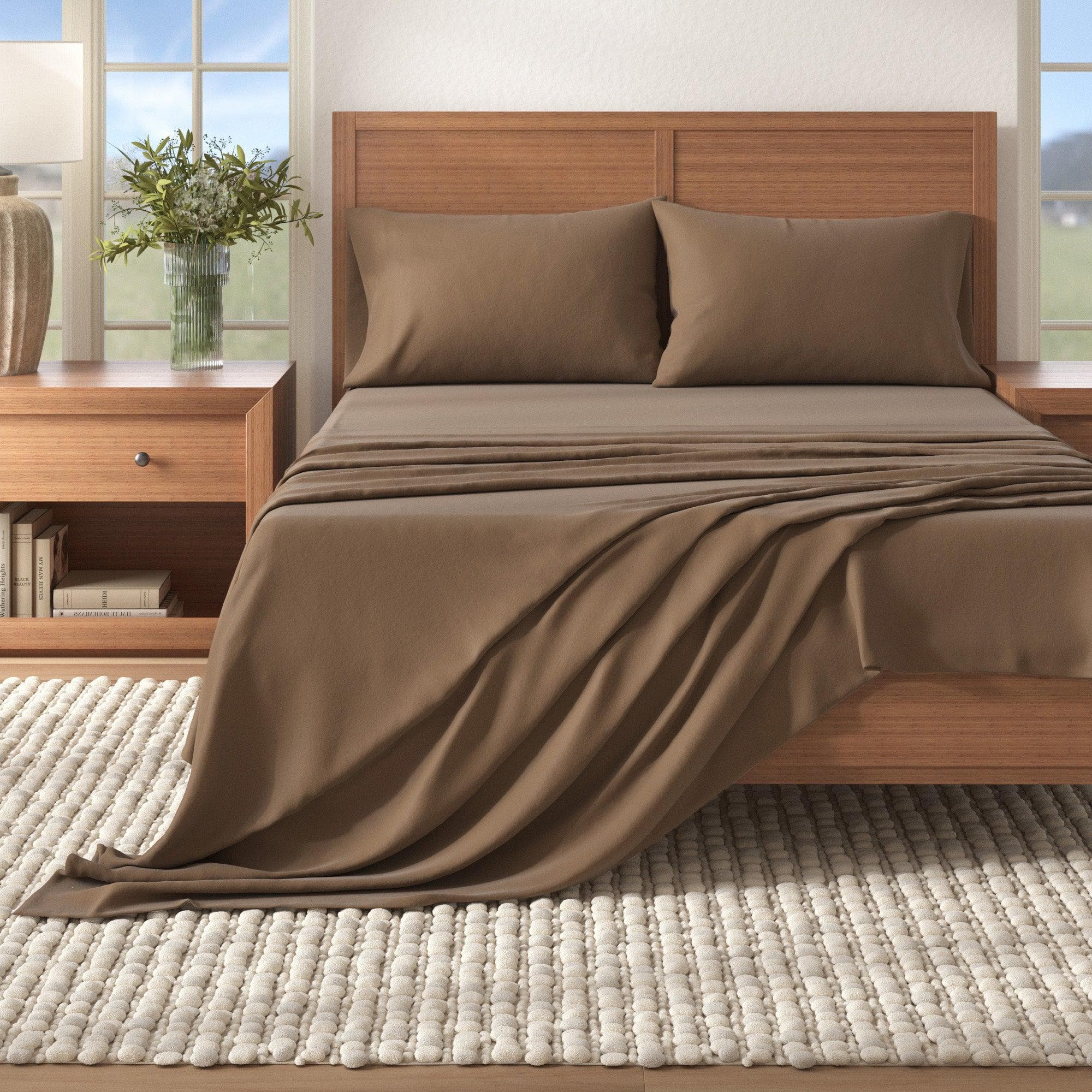 4-Piece Cotton Solid Flannel Sheet - Nordic Collection - The Peony Haus