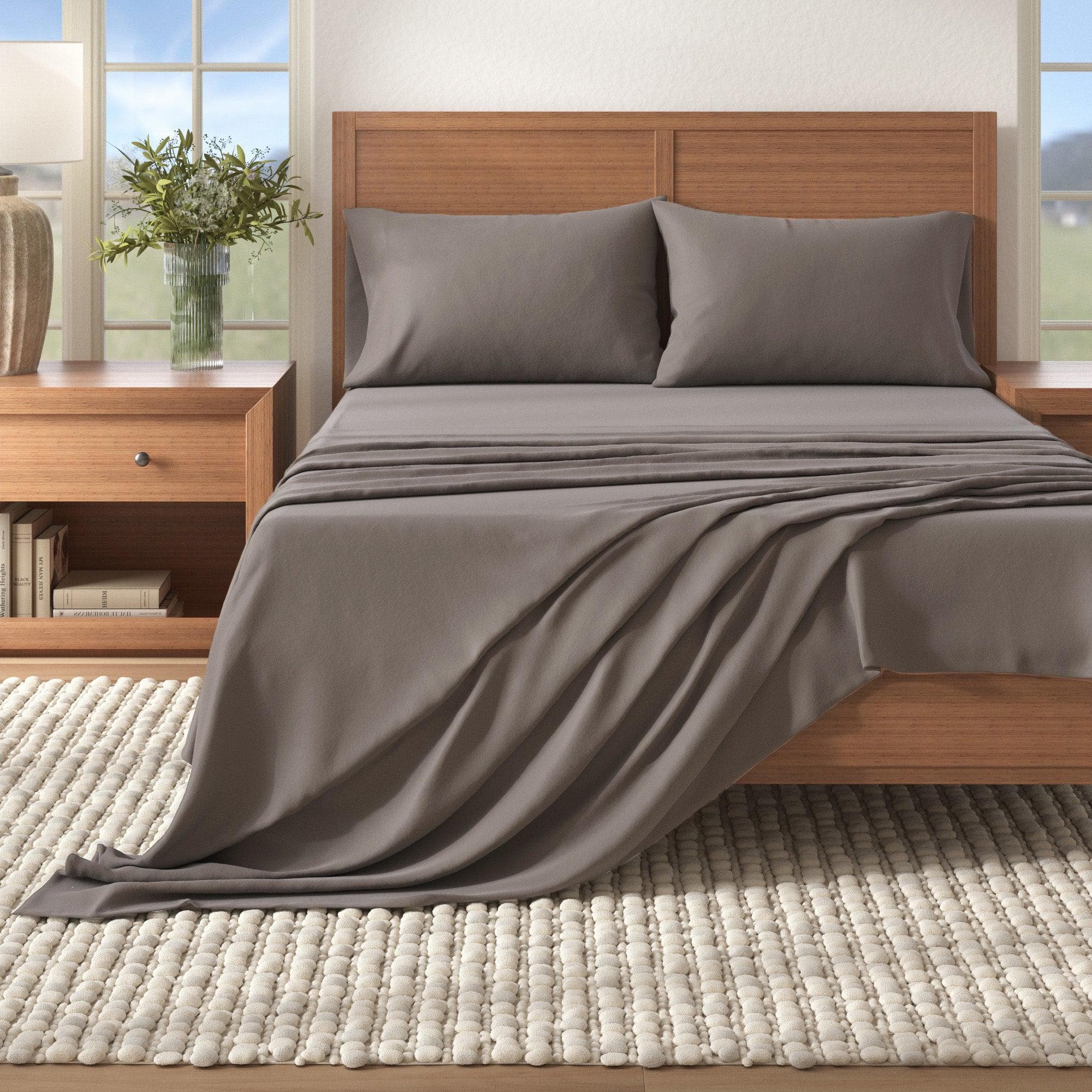 4-Piece Cotton Solid Flannel Sheet - Nordic Collection - The Peony Haus