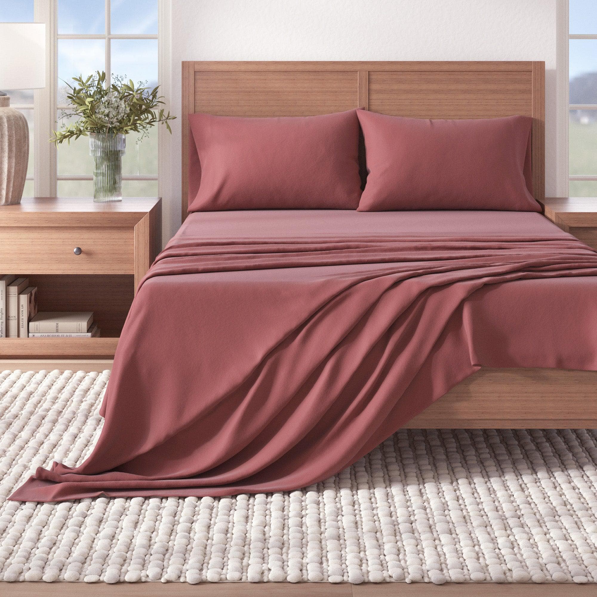 4-Piece Cotton Solid Flannel Sheet - Nordic Collection - The Peony Haus