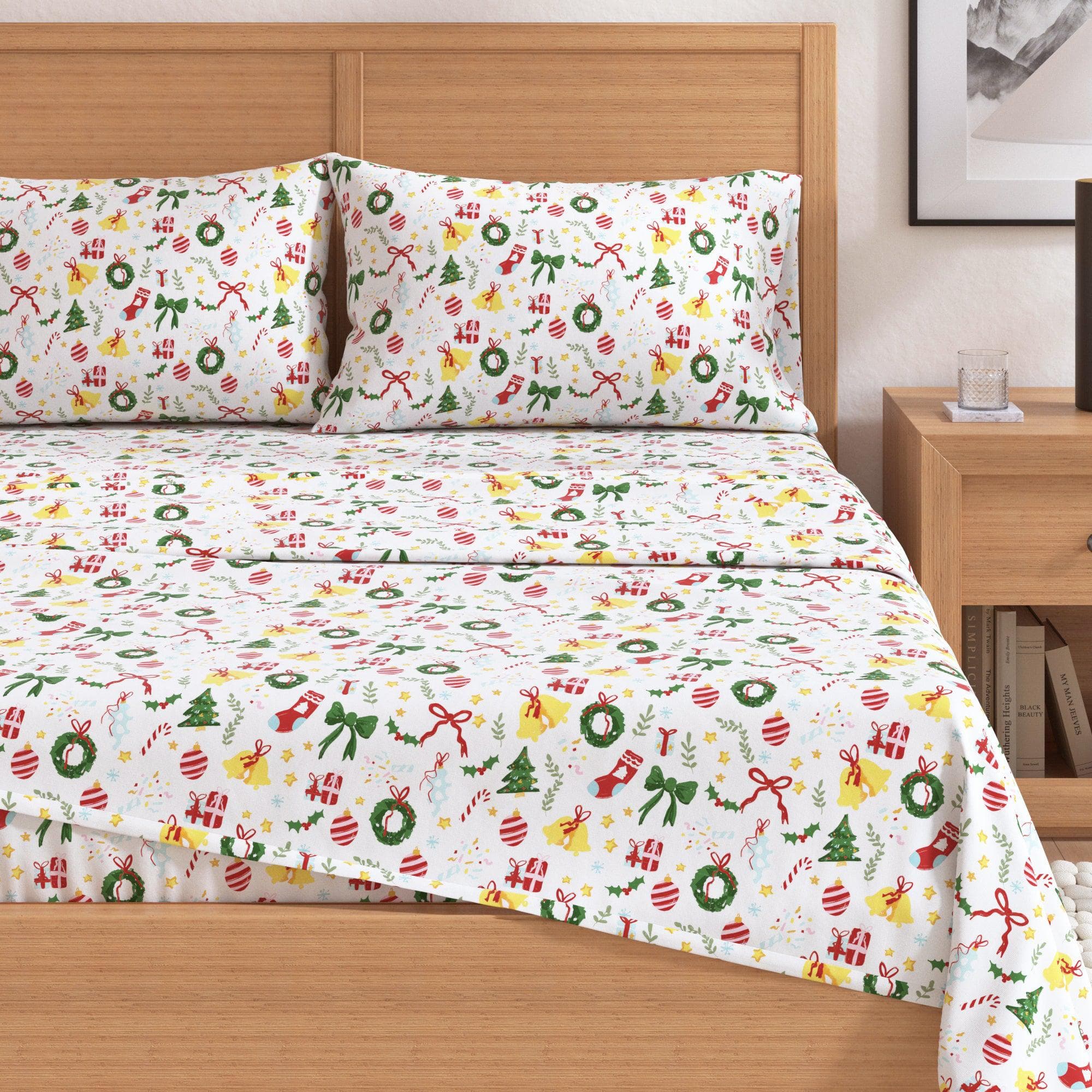 4-Piece Turkish Cotton Christmas Flannel Sheet - Whittaker Collection - The Peony Haus