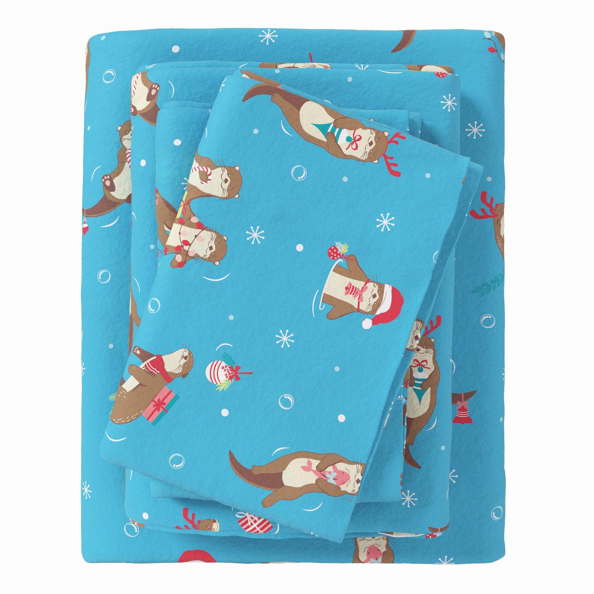 4-Piece Turkish Cotton Christmas Flannel Sheet - Whittaker Collection - The Peony Haus