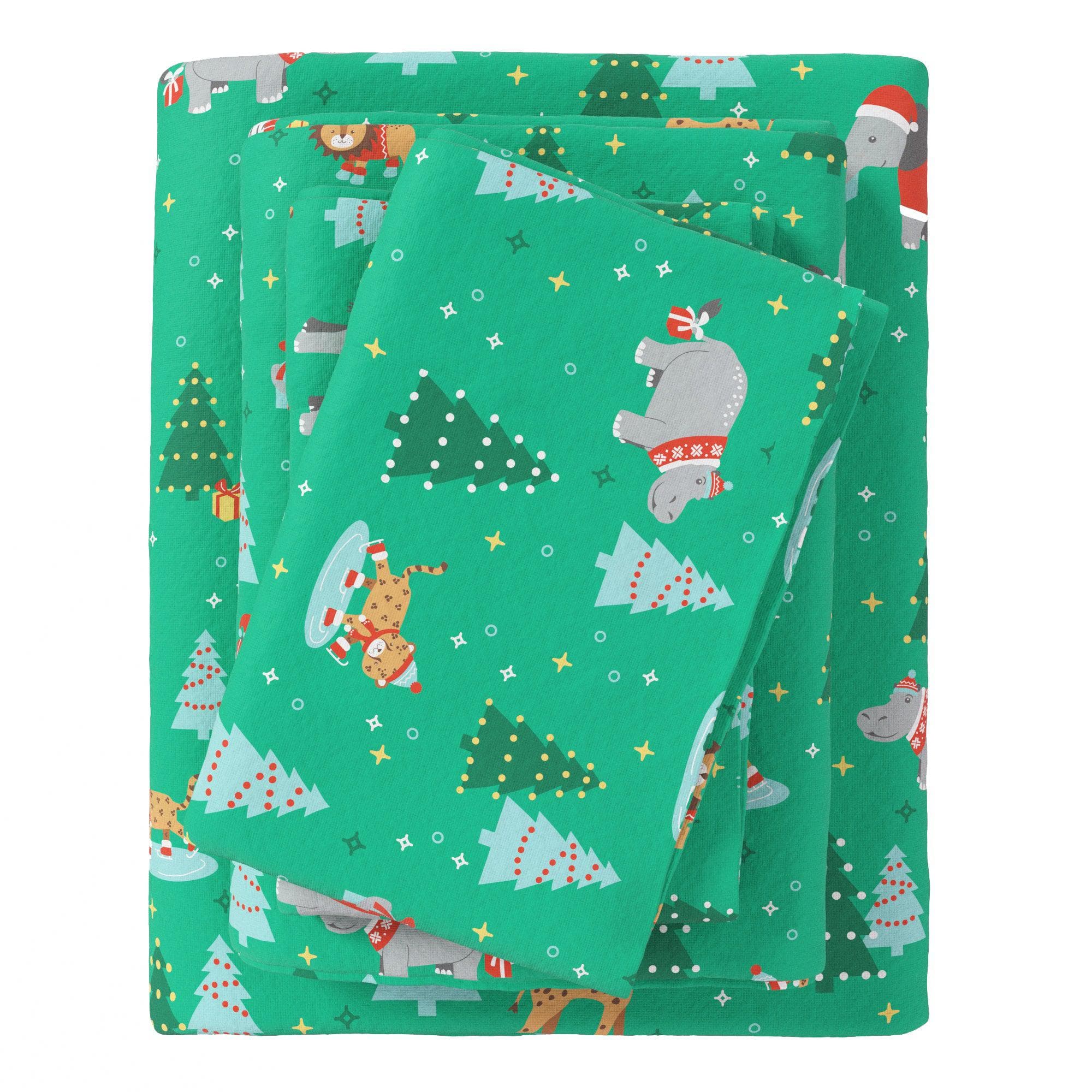 4-Piece Turkish Cotton Christmas Flannel Sheet - Whittaker Collection - The Peony Haus