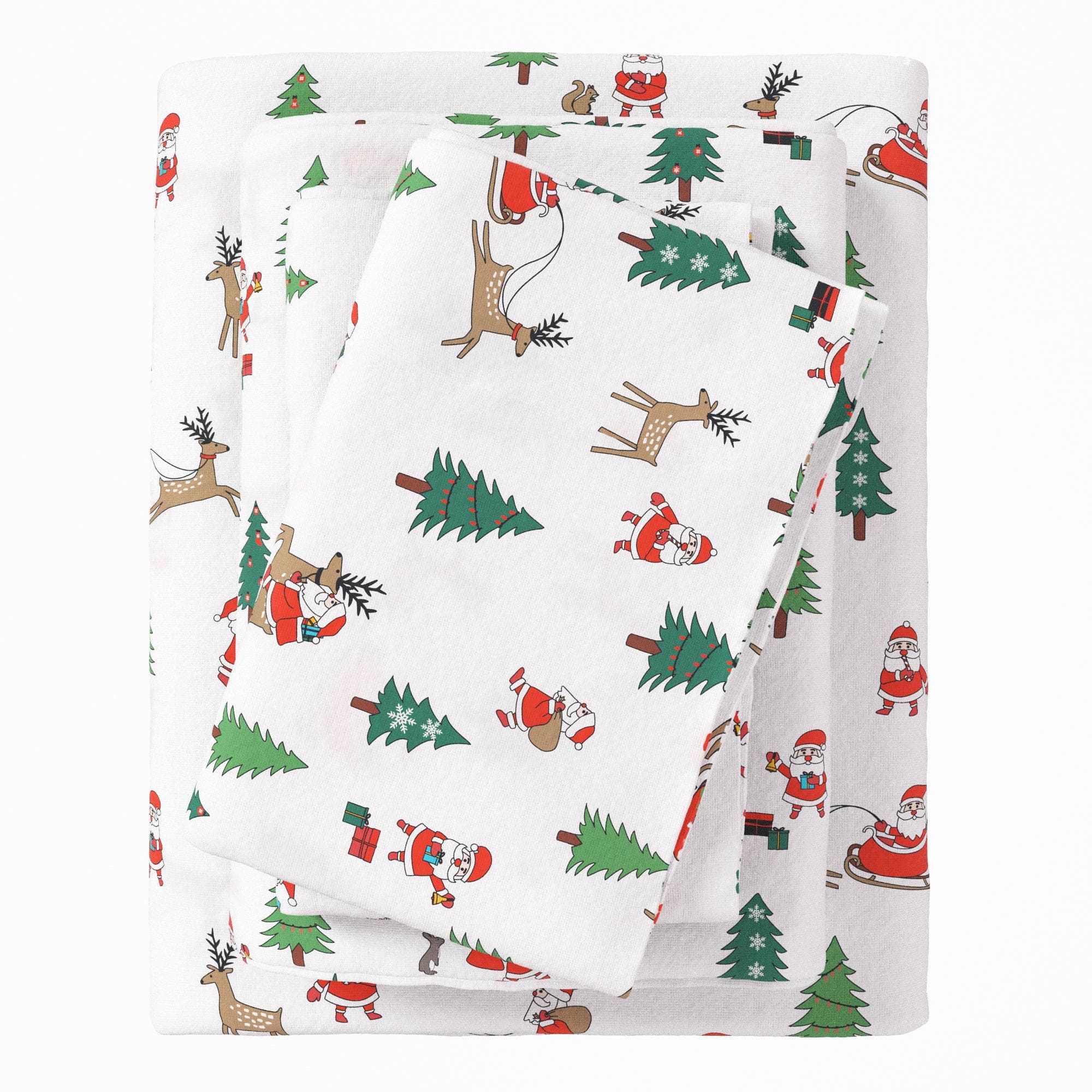 4-Piece Turkish Cotton Christmas Flannel Sheet - Whittaker Collection - The Peony Haus