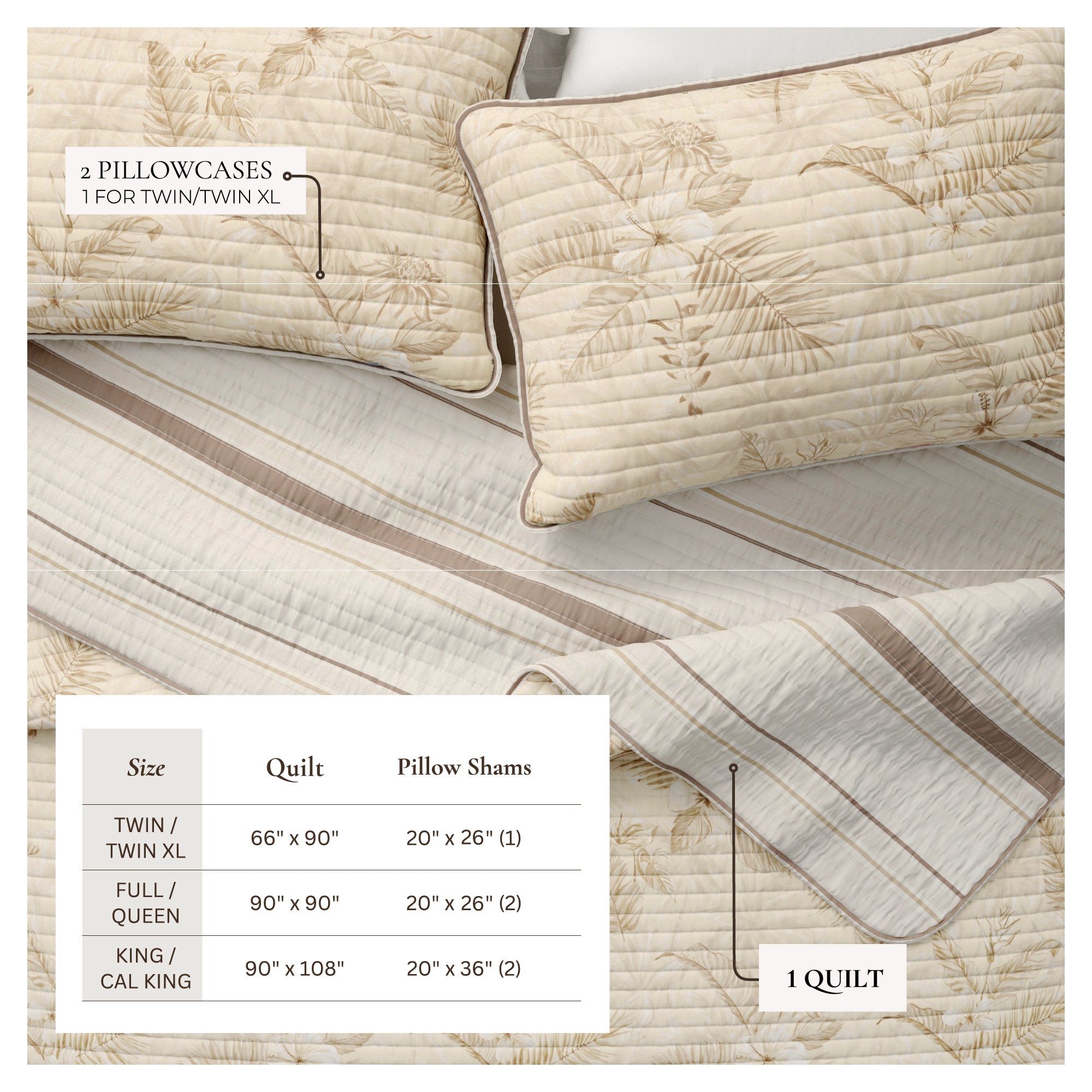 Floral Printed Cotton Quilt Set - Mendocino Collection - The Peony Haus