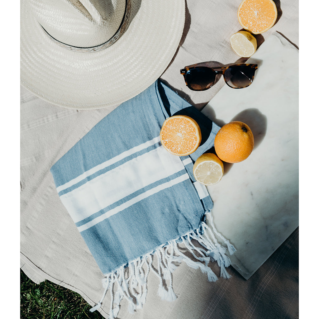 Essential Stripe Turkish Hand Towel - The Peony Haus